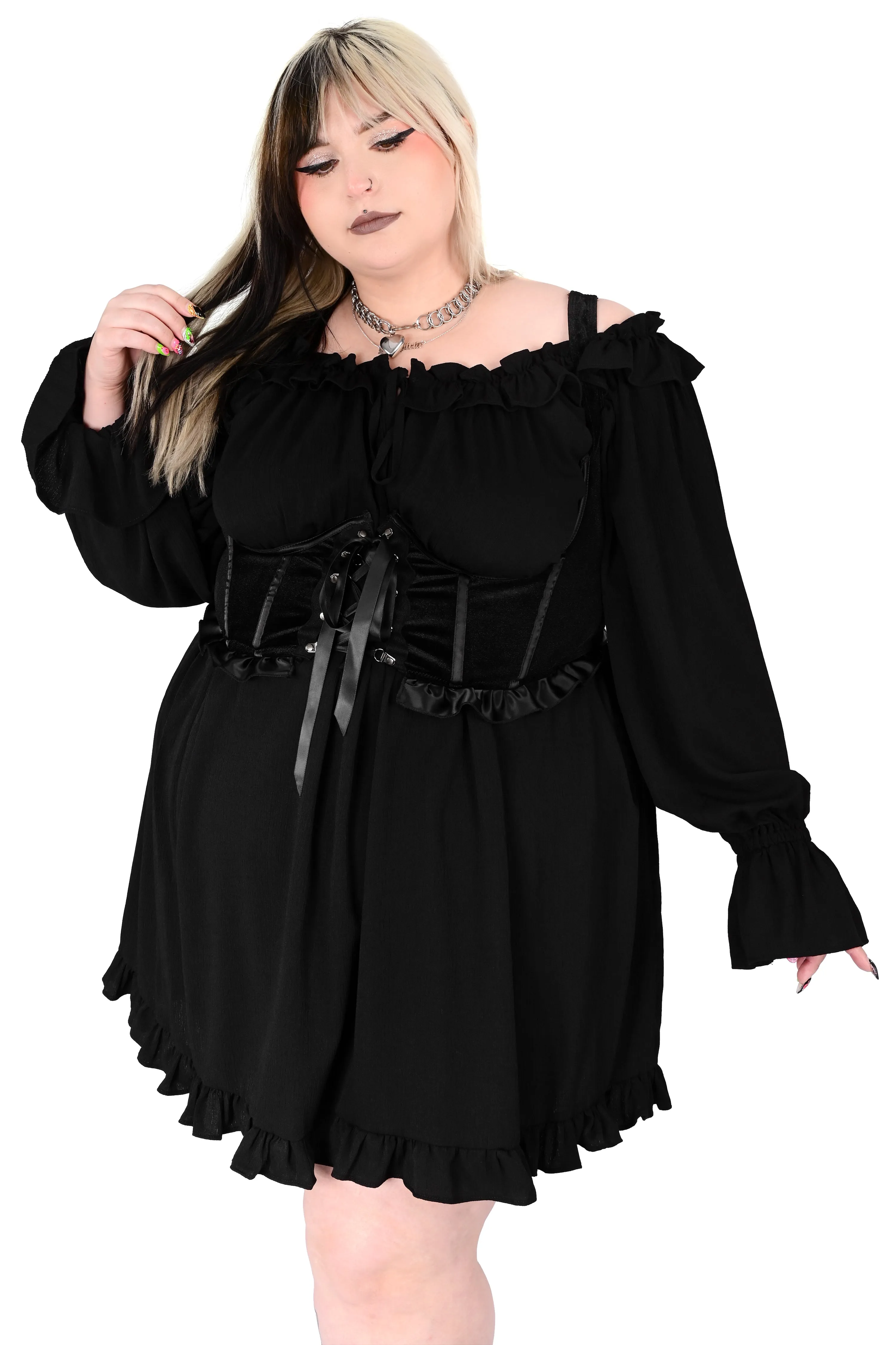 Eleanora Velvet Underbust Corset - No Restock - XS & M left! sold by Foxblood product image thumbnail 2