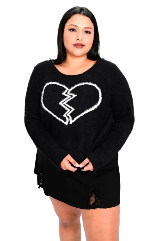 Fuzzy Heart Sweater - No Restock! sold by Foxblood