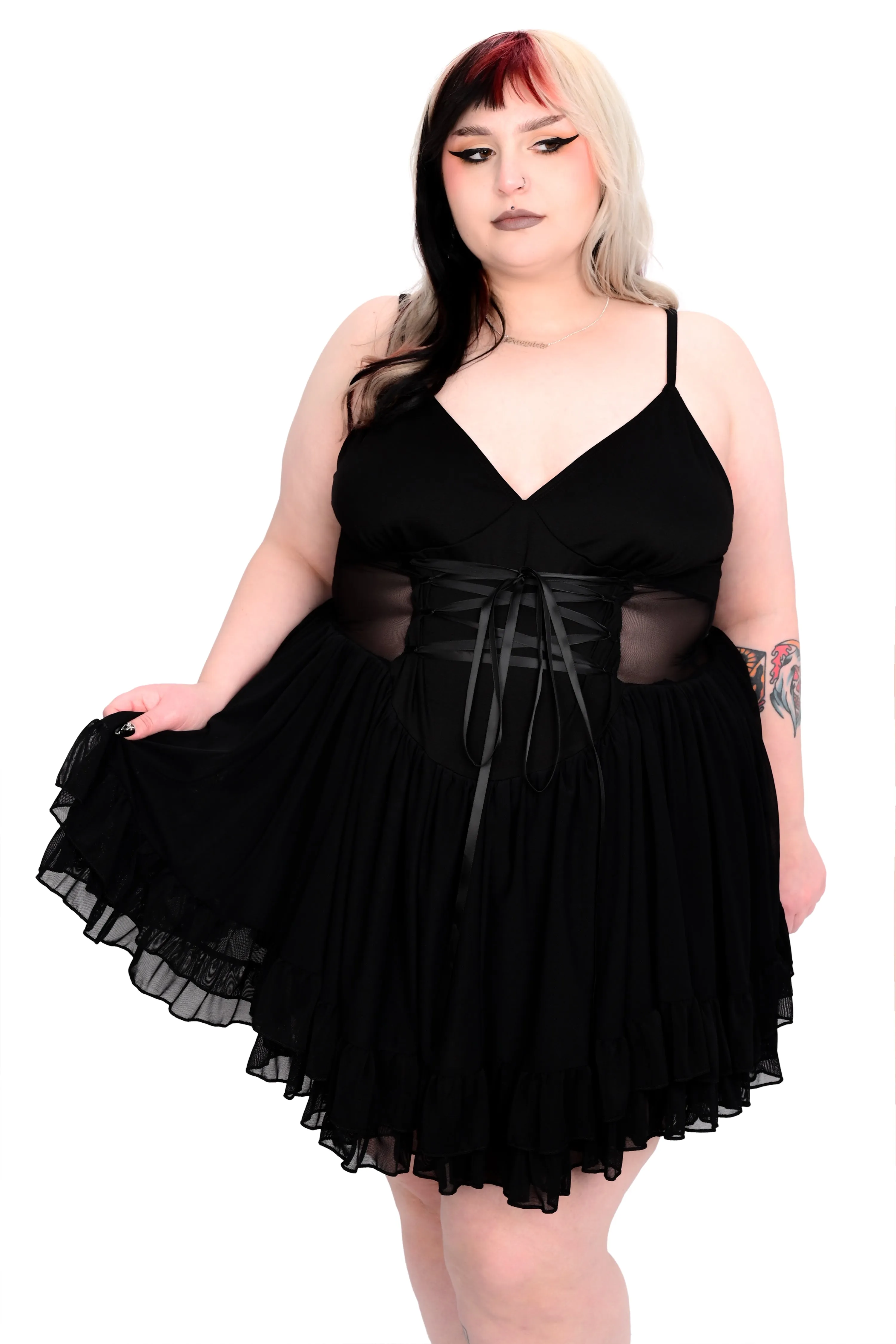 Melody Mesh Pleated Romper - Sign Up For Restock Notifications! sold by Foxblood product image thumbnail 3