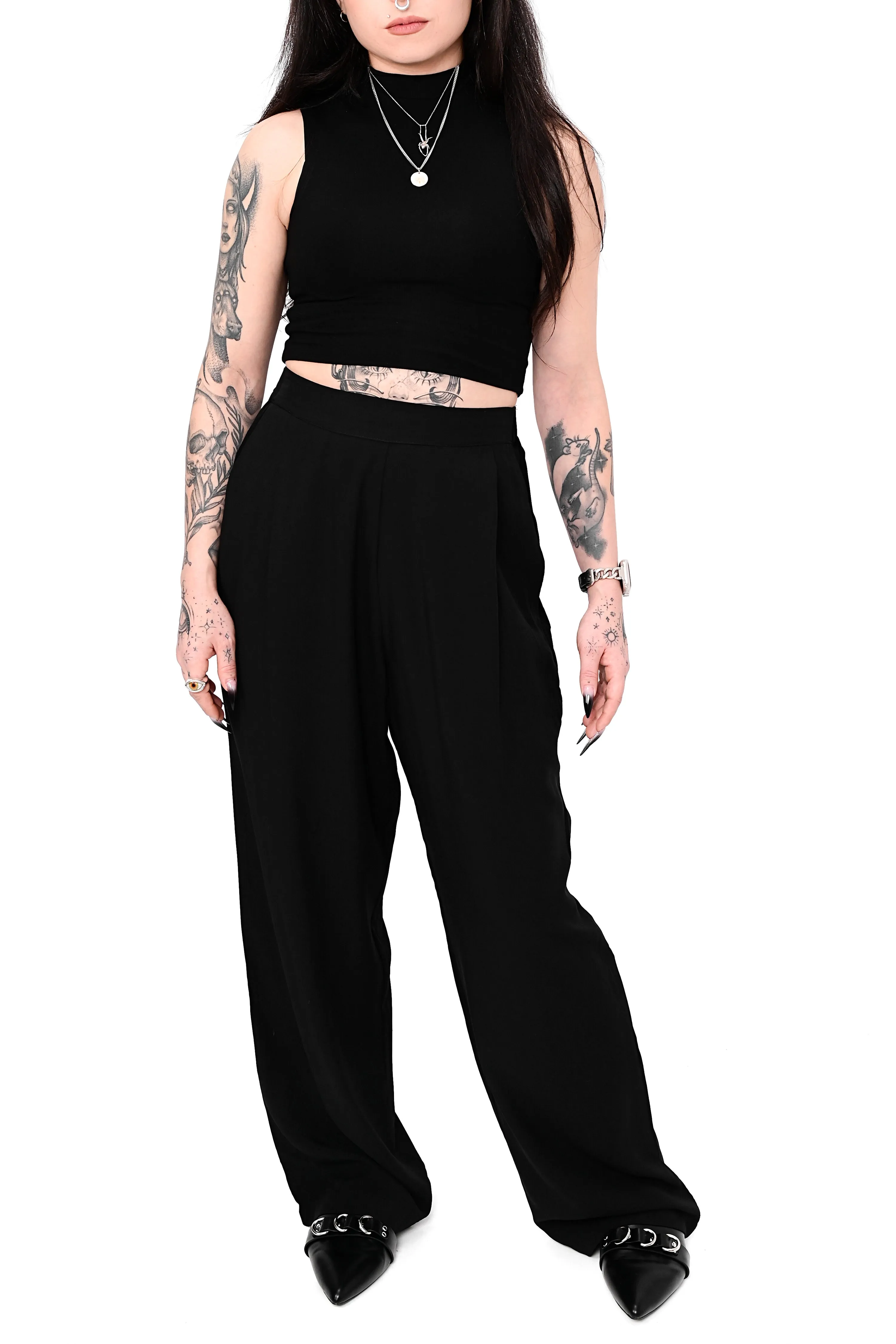 Wide Leg Lounge Pants - Black - No Restock! sold by Foxblood
