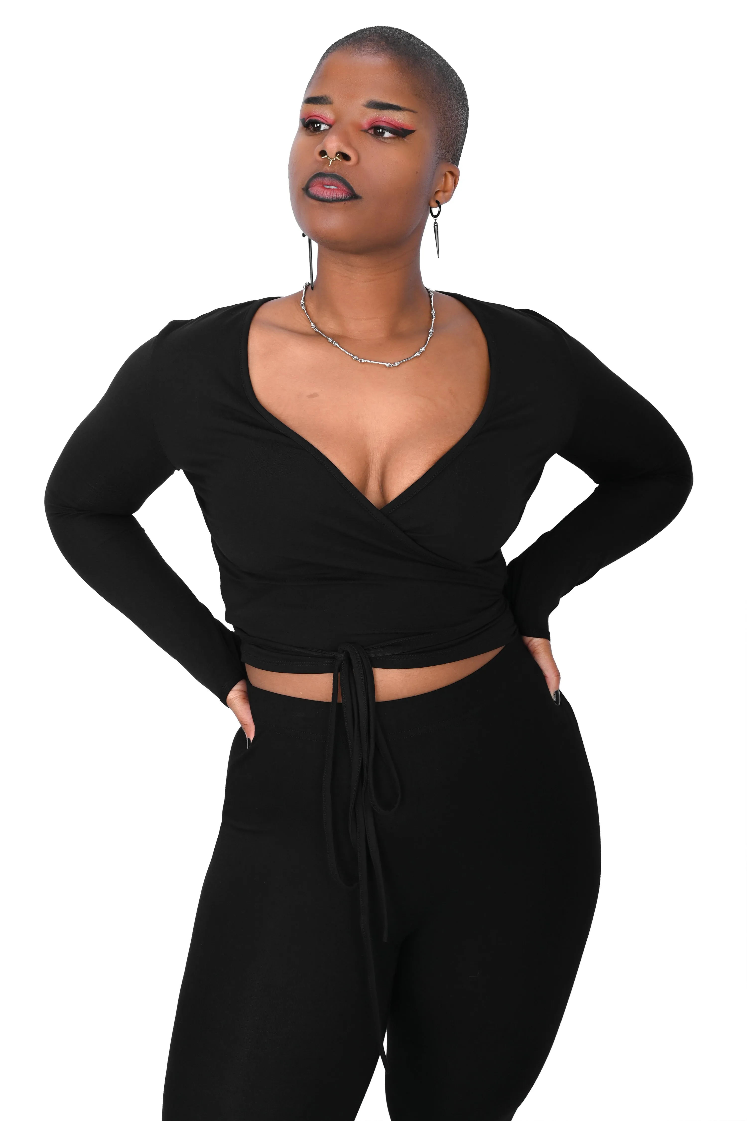 Ballet Wrap Long Sleeve Top - Sign Up For Restock Notifications! sold by Foxblood product image thumbnail 4