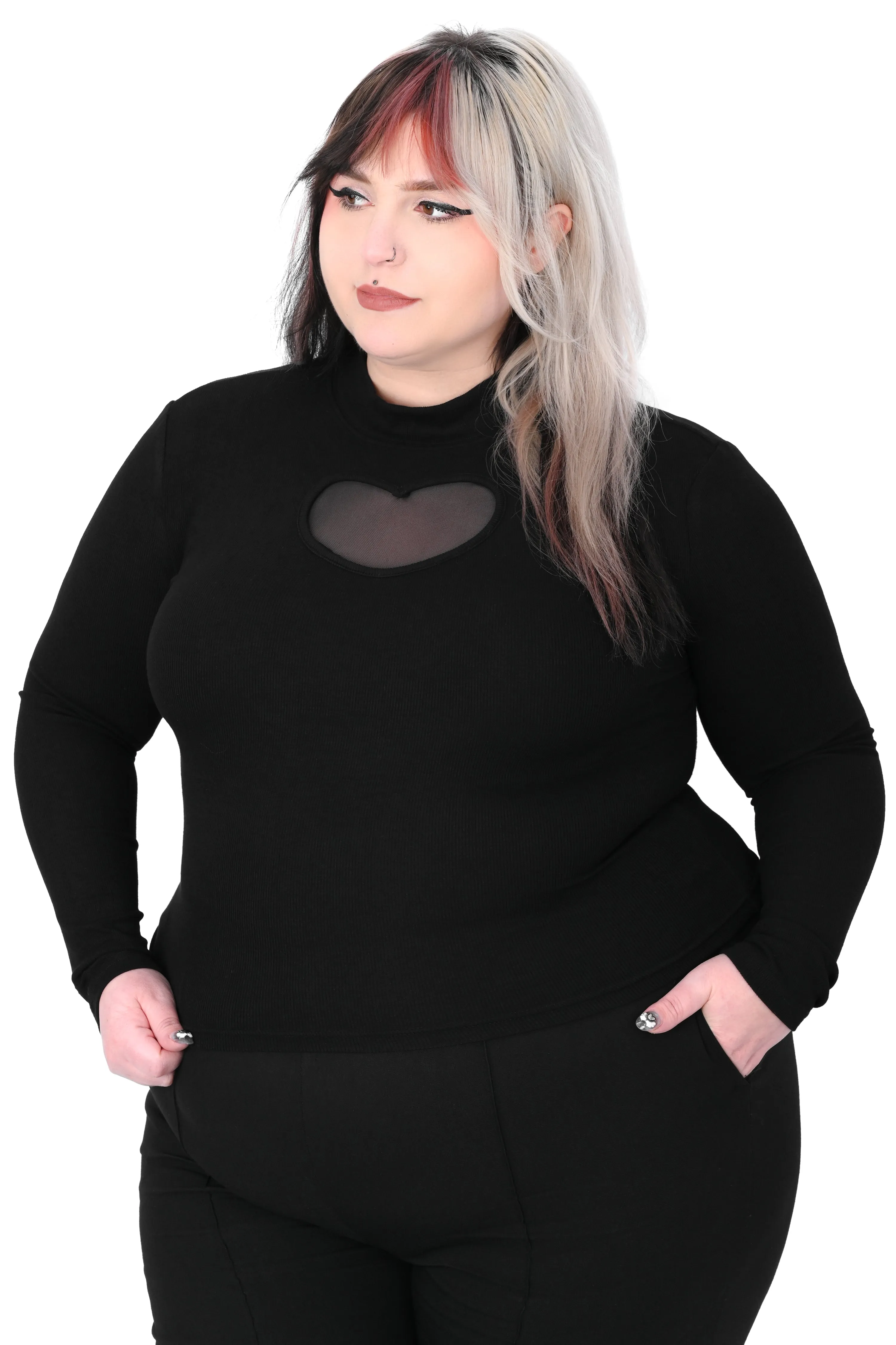 Long Sleeve Heart Top - No Restock! X-Small left! sold by Foxblood product image thumbnail 3