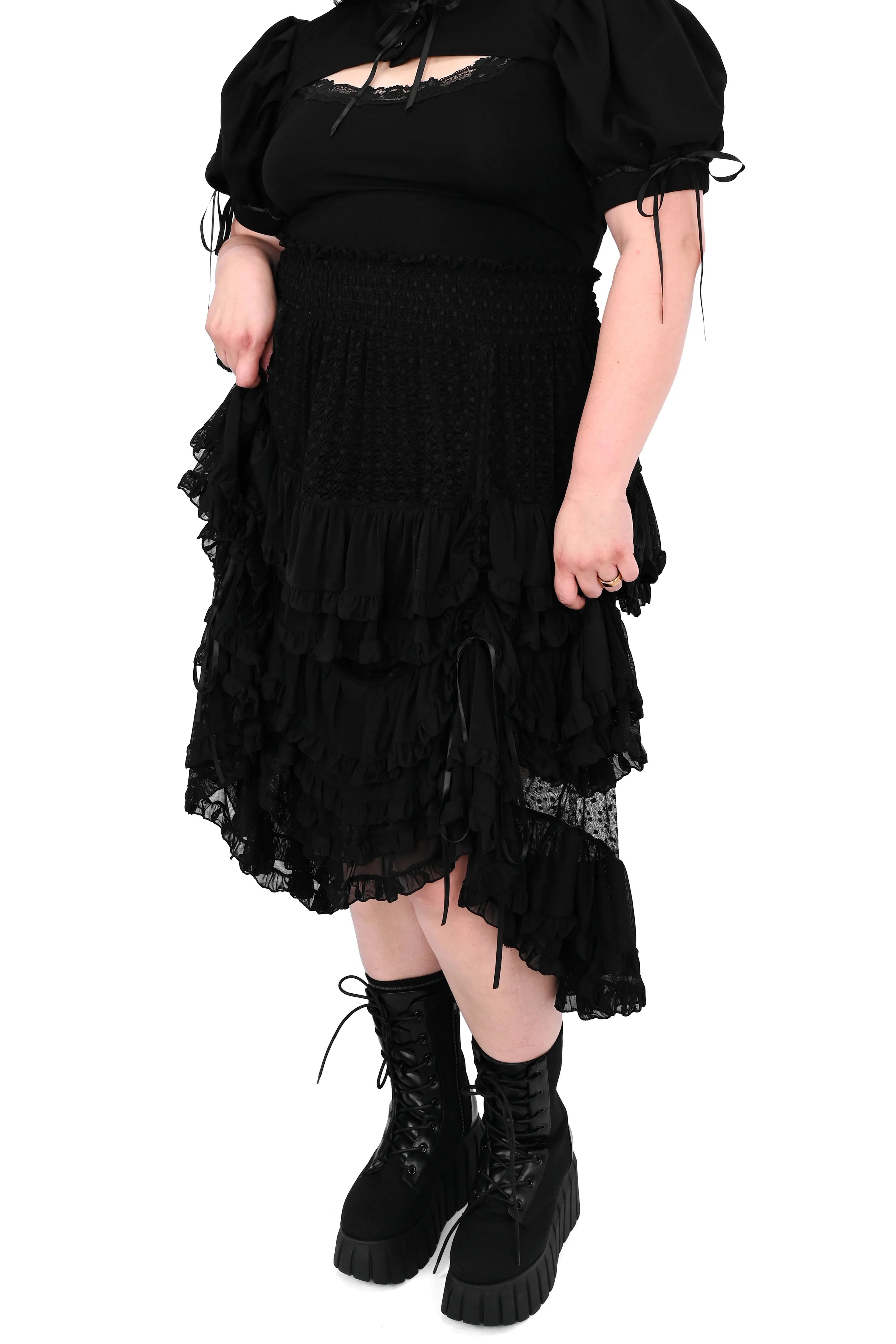 Lottie Mesh Ruffle Skirt - Sign Up For Restock Notifications! sold by Foxblood product image thumbnail 2