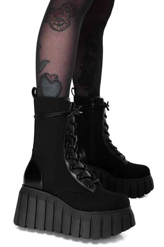 SAMPLE Max Platform Boots - Canvas - NO BOX - Size 8 sold by Foxblood