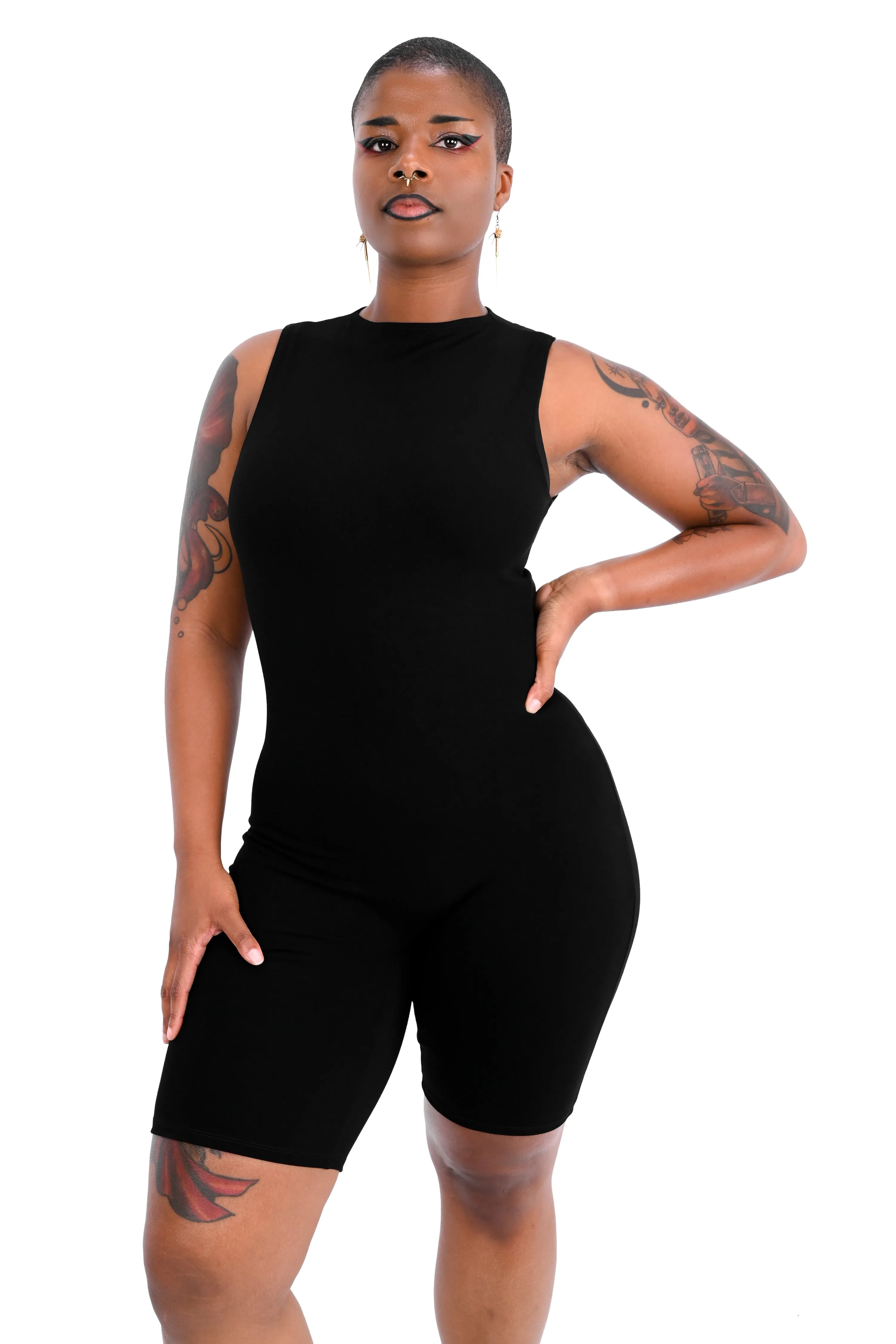 High Neck Biker Short Romper sold by Foxblood product image thumbnail 2