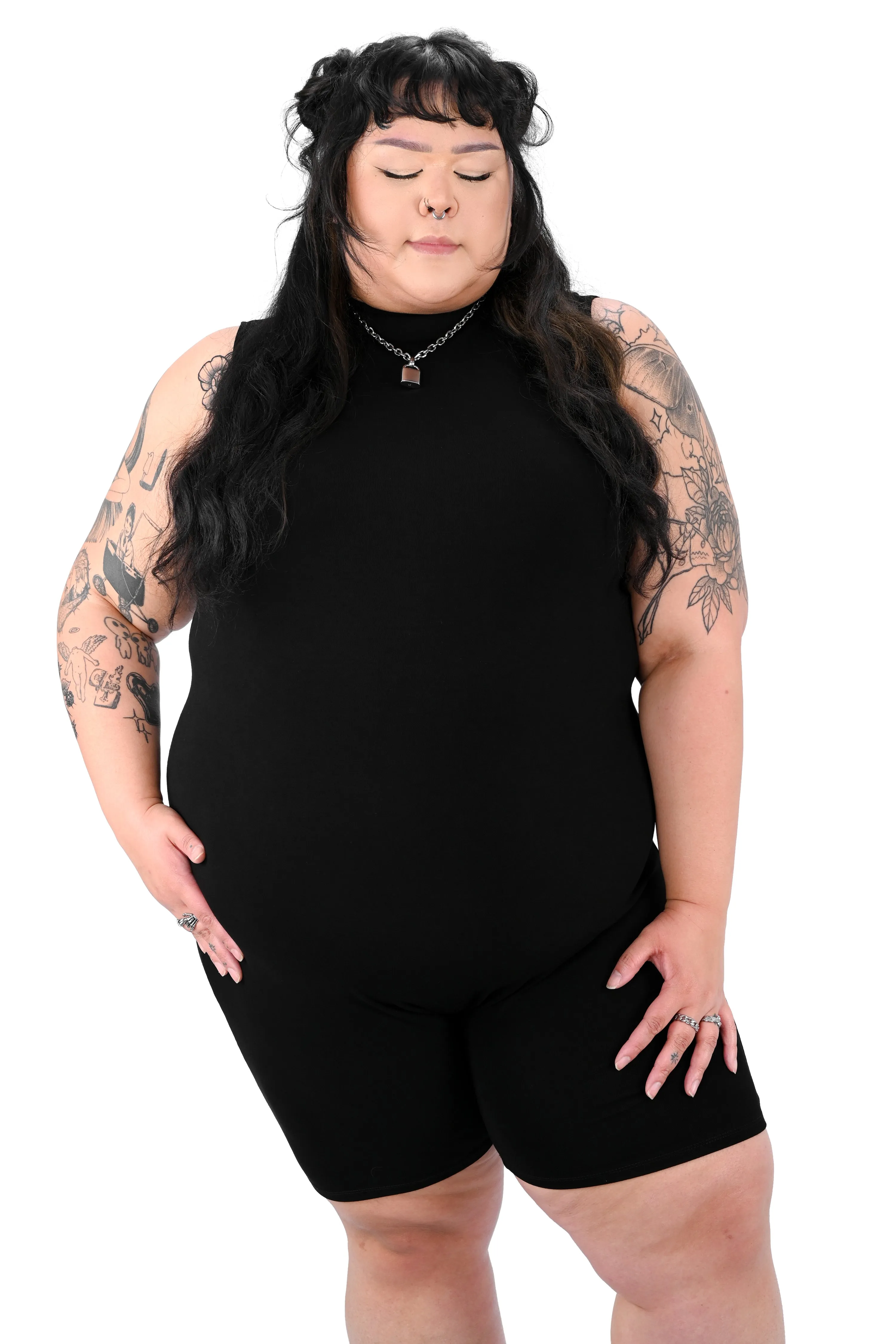 High Neck Biker Short Romper sold by Foxblood product image thumbnail 5