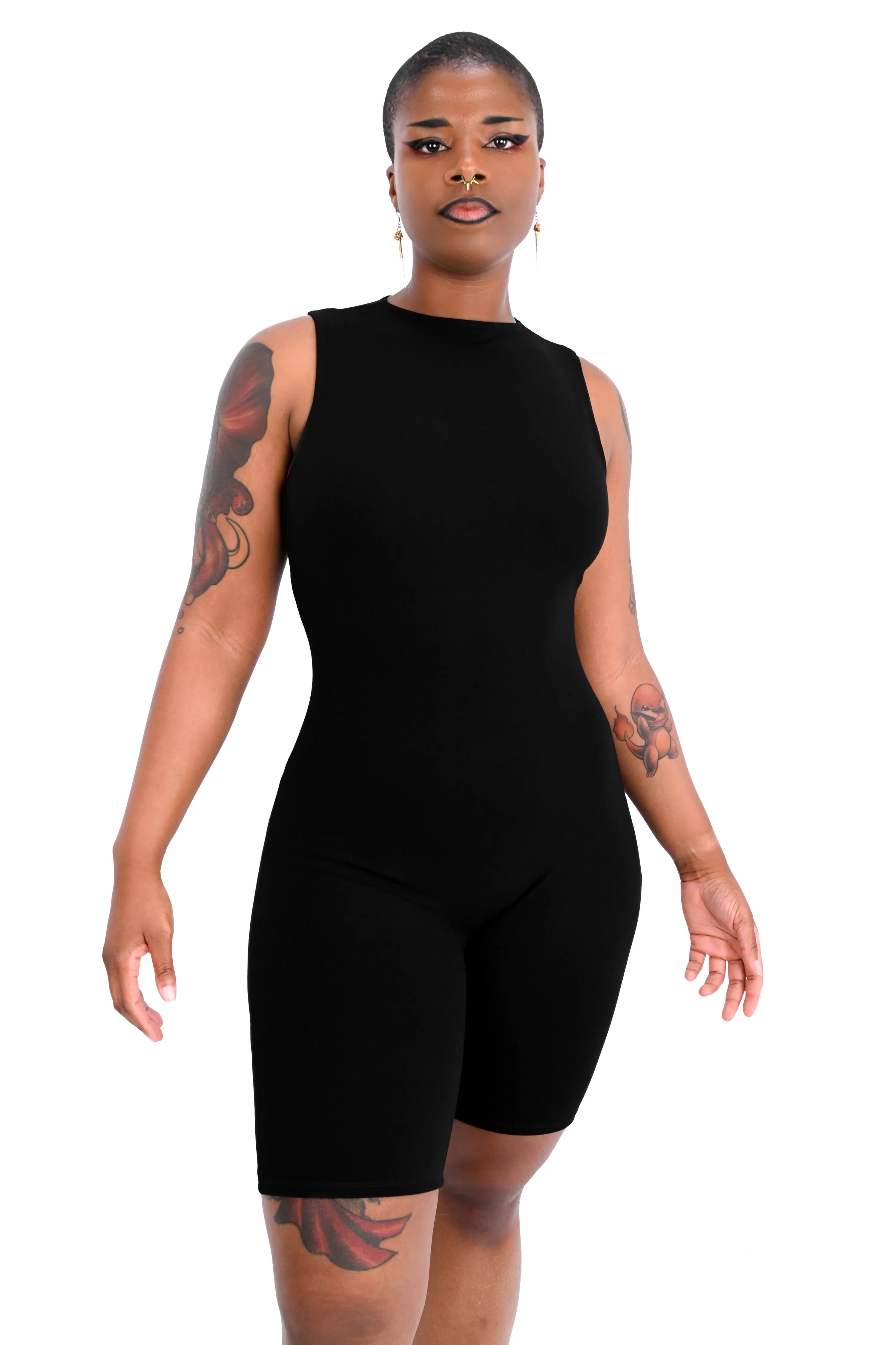 High Neck Biker Short Romper sold by Foxblood product image thumbnail 3