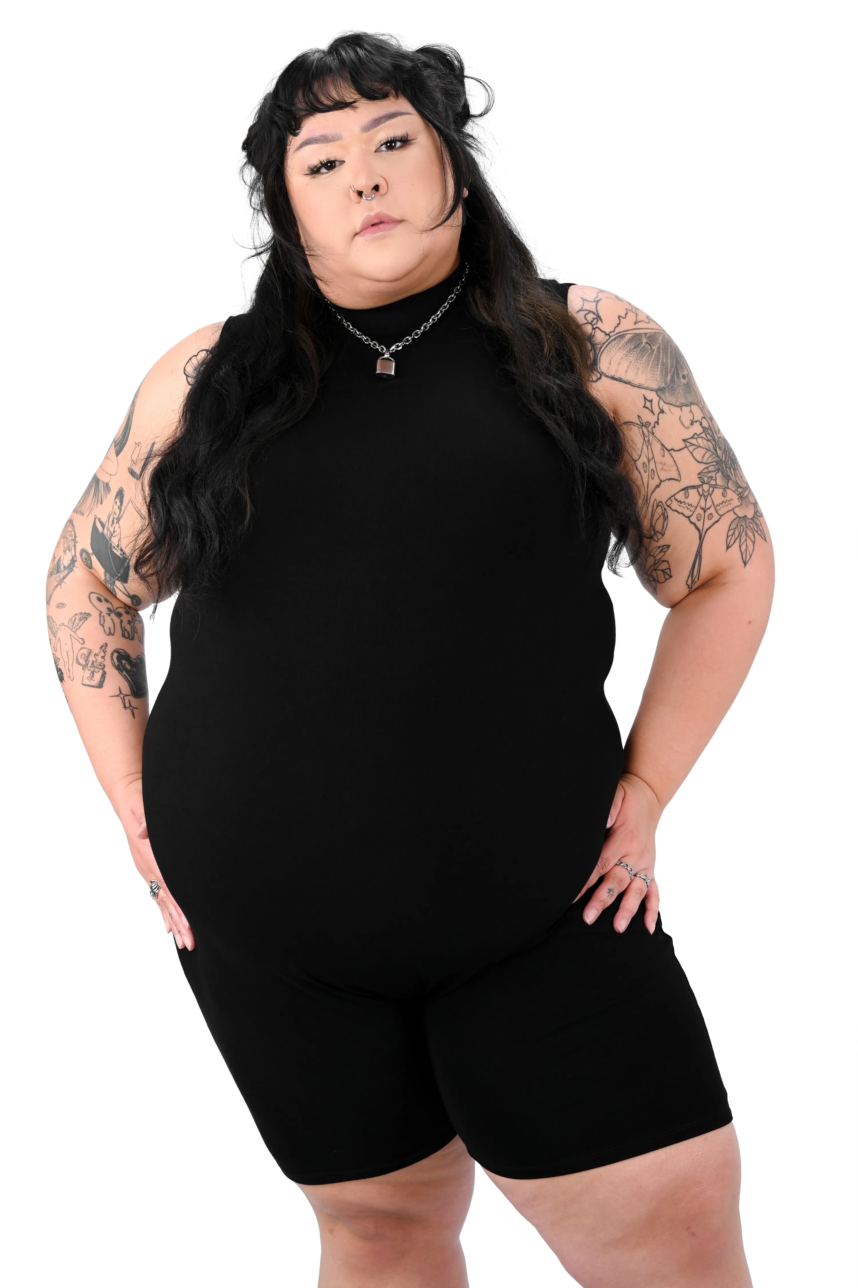 High Neck Biker Short Romper sold by Foxblood