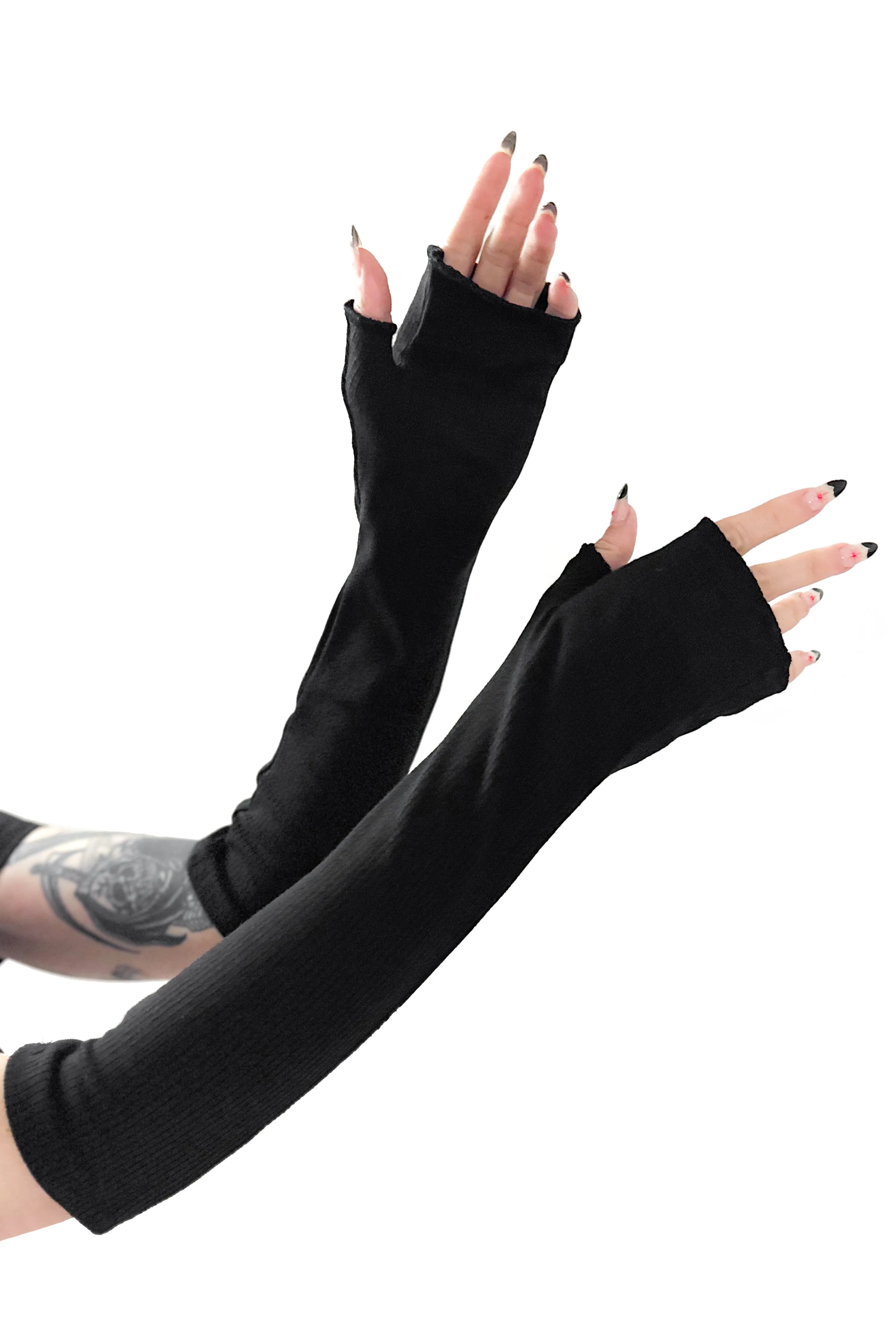 Ribbed Fingerless Gloves sold by Foxblood