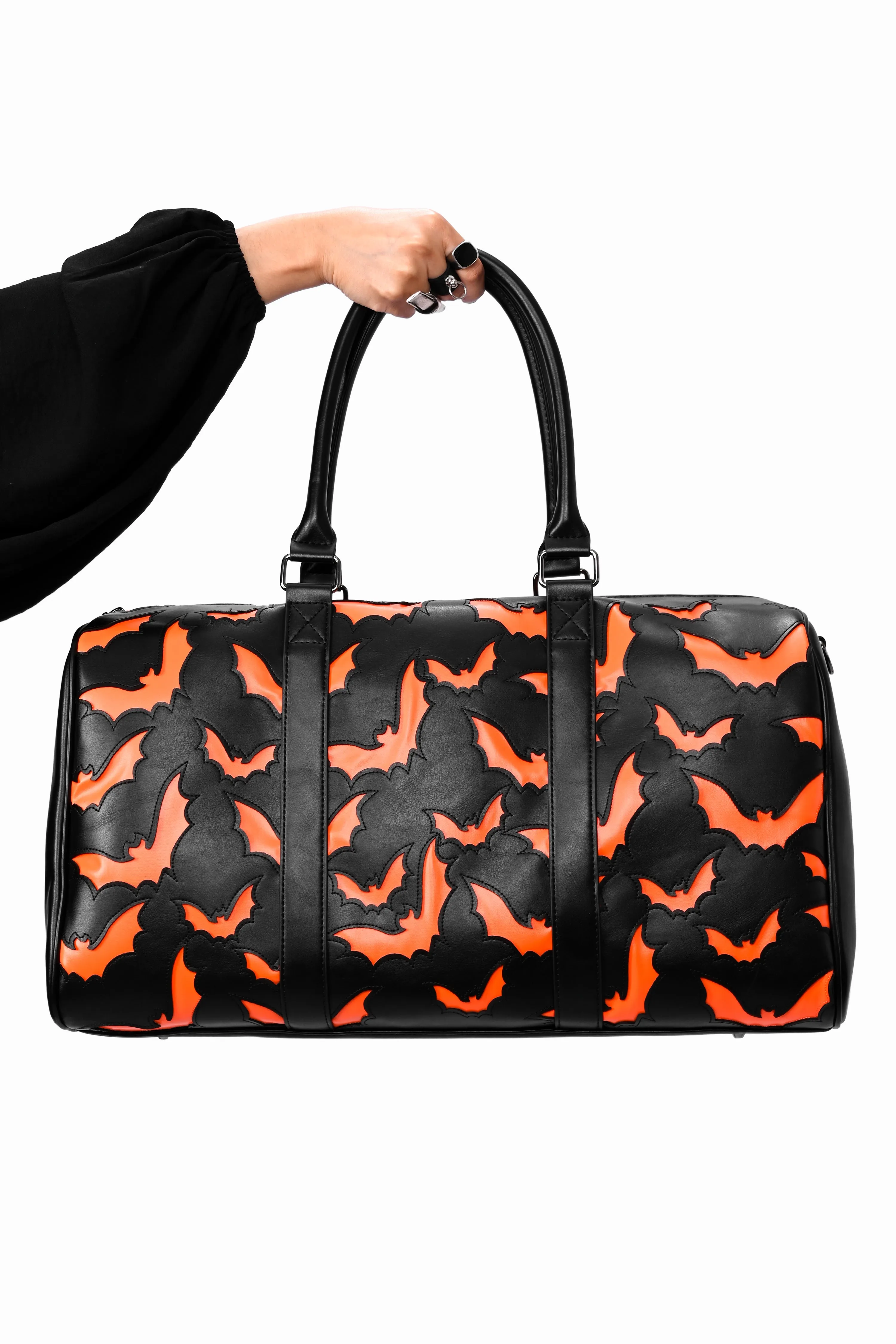 Bat Weekender Bag - Black/Orange sold by Foxblood product image thumbnail 4