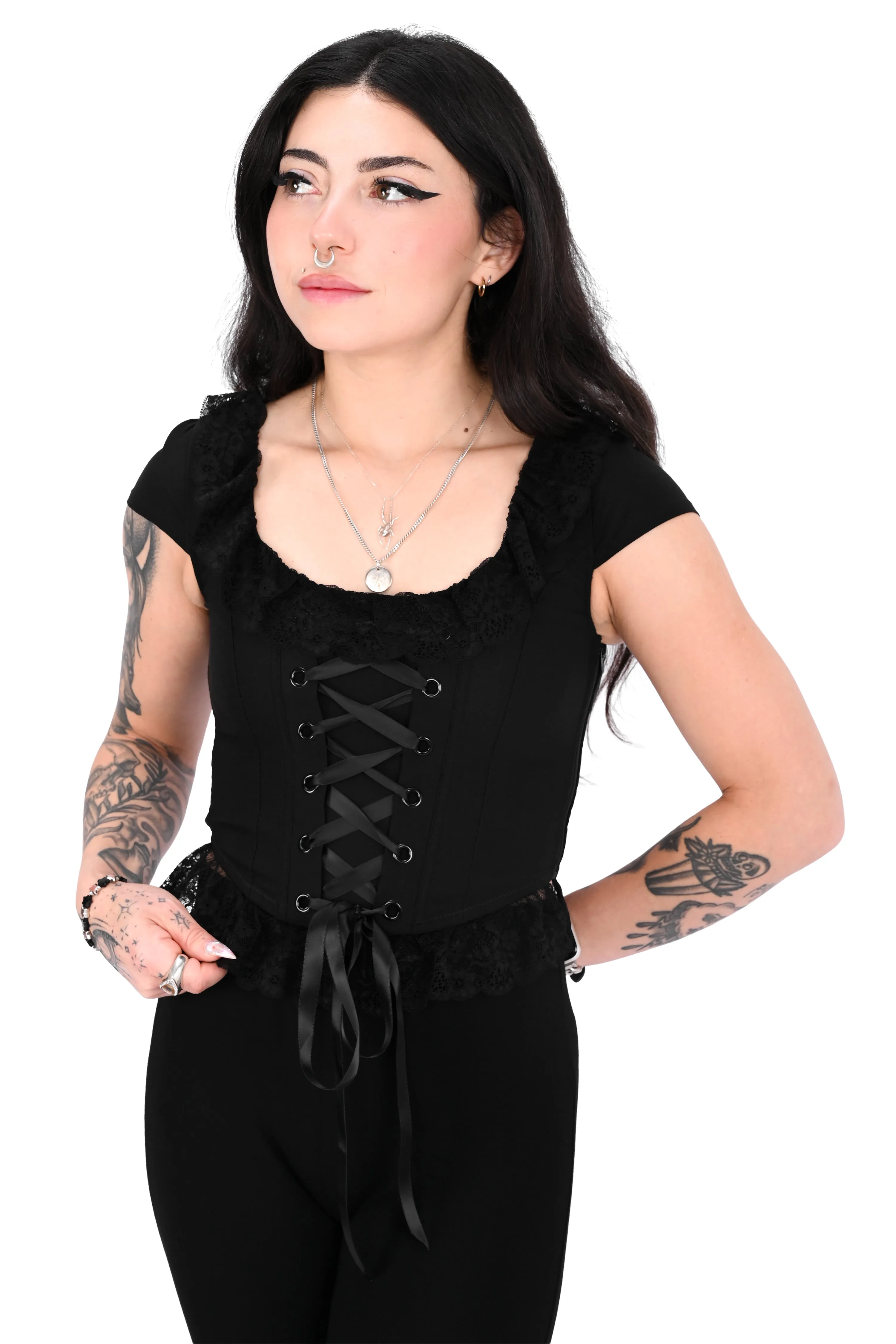Alena Corset Top - Twill - XS left! Sign Up For Restock Notifications sold by Foxblood product image thumbnail 2