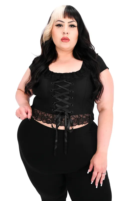 Alena Corset Top - Twill sold by Foxblood
