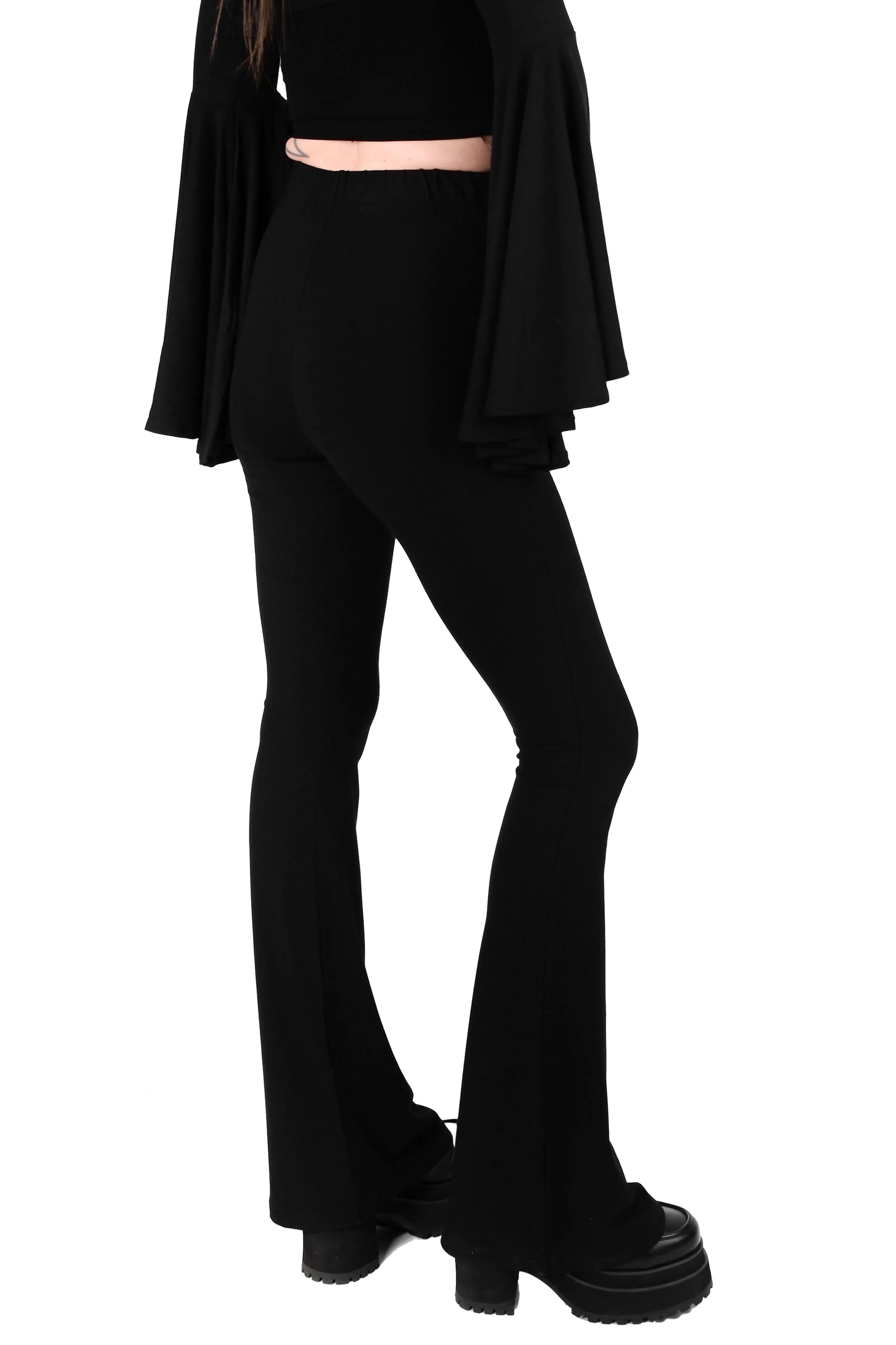 Black Seamless Flare Leggings 2.0 - Sign Up For Restock Notifications! sold by Foxblood product image thumbnail 4