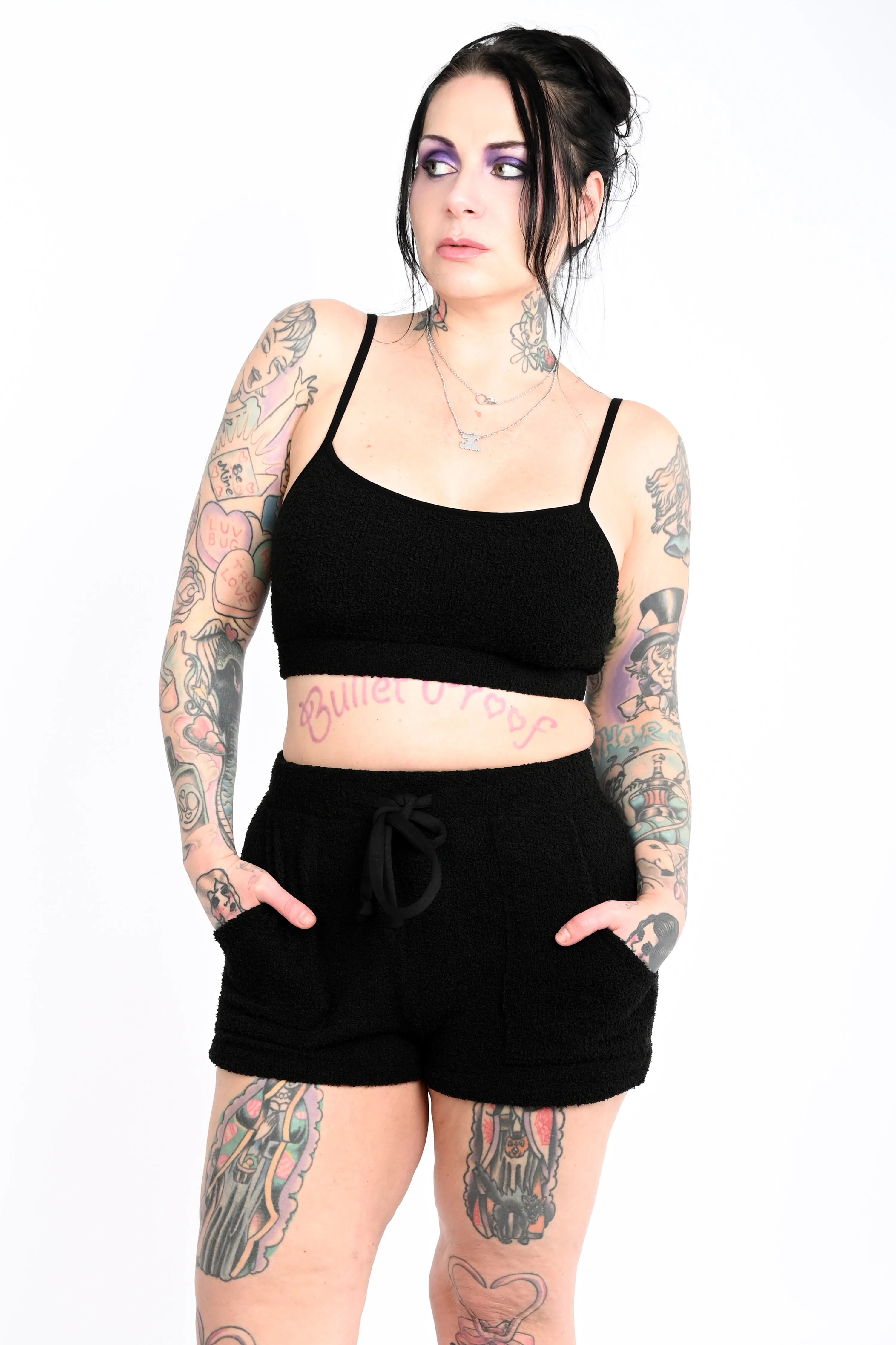 Fuzzy Teddy 2 Piece Lounge Set w/ Shorts sold by Foxblood