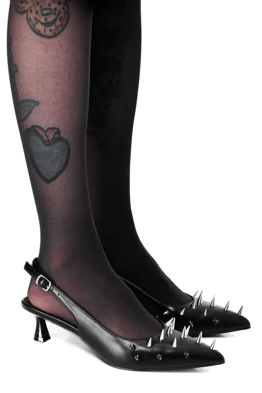 SAMPLE - Spiked Sling Back Kitten Heel - Size 6 left! made by Foxblood