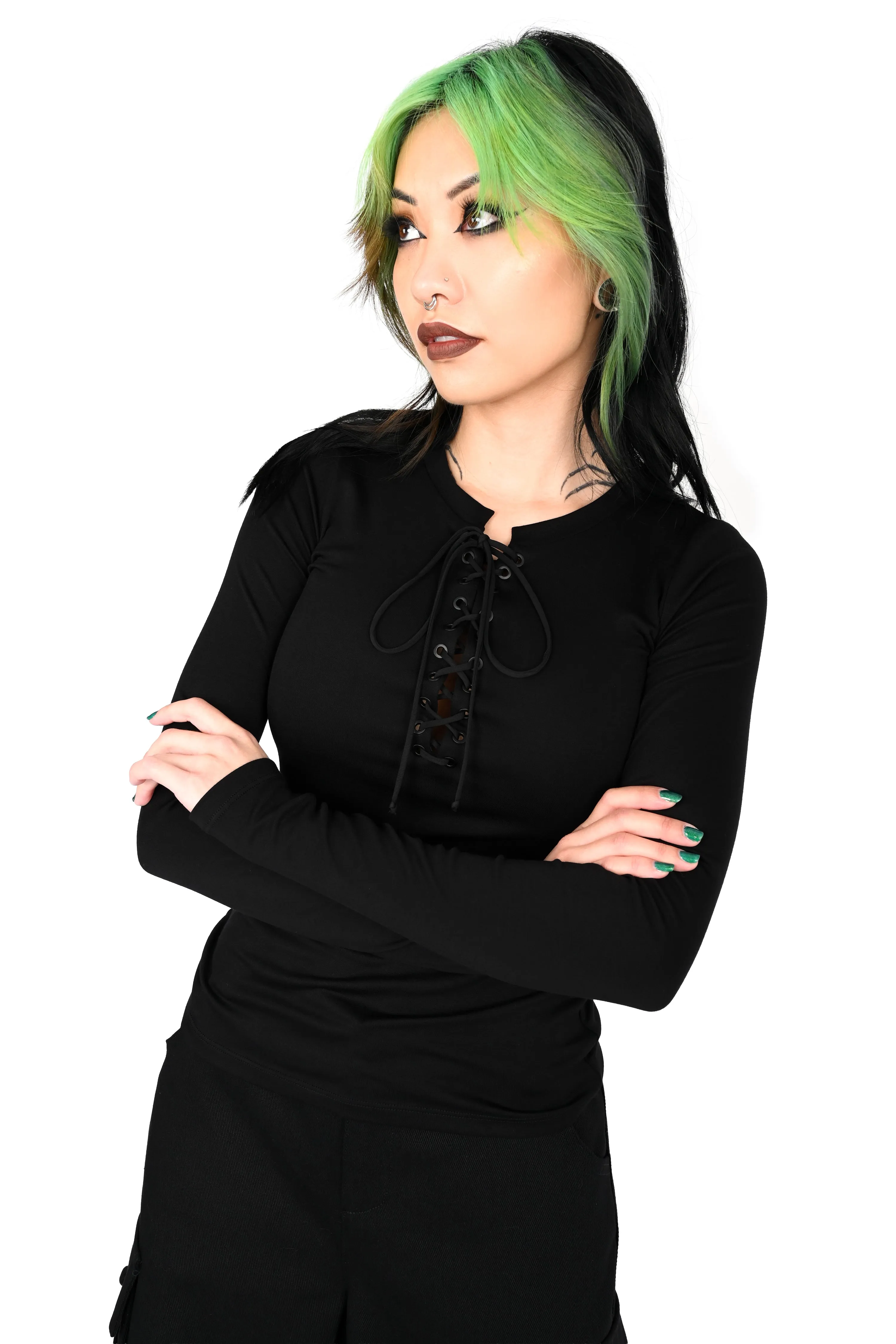 Lace Up Long Sleeve Top sold by Foxblood product image thumbnail 5