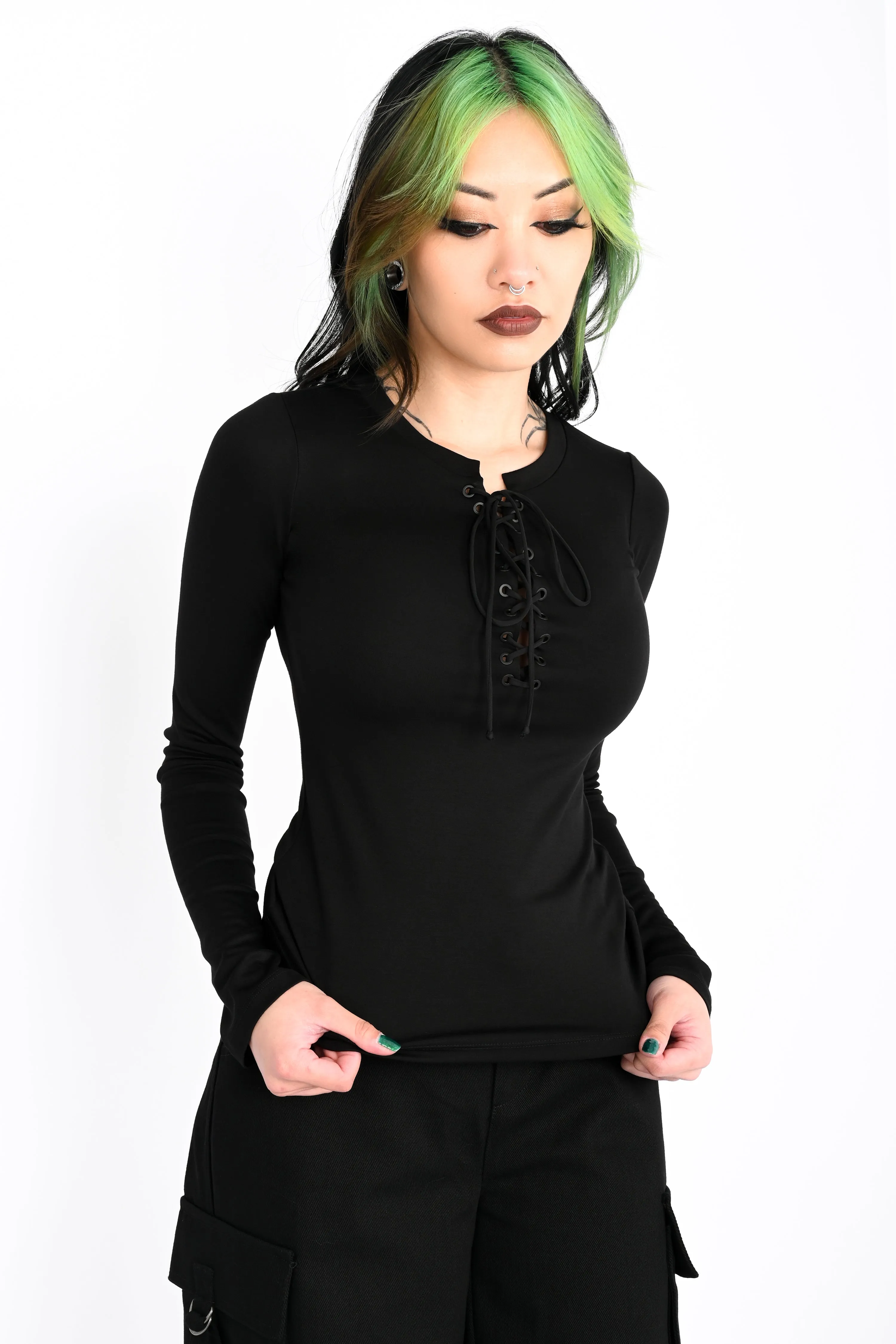 Lace Up Long Sleeve Top sold by Foxblood product image thumbnail 2
