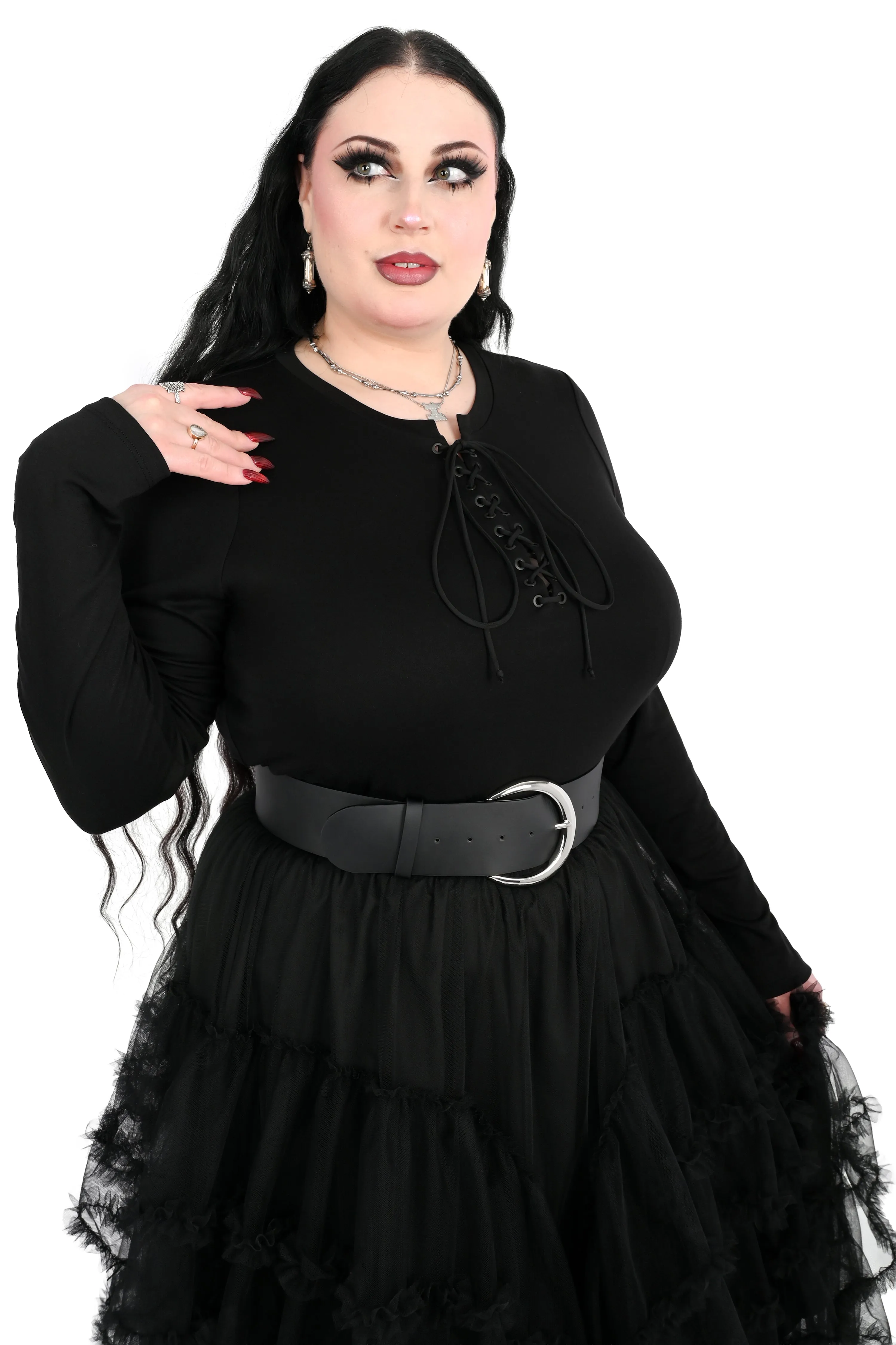 Lace Up Long Sleeve Top sold by Foxblood