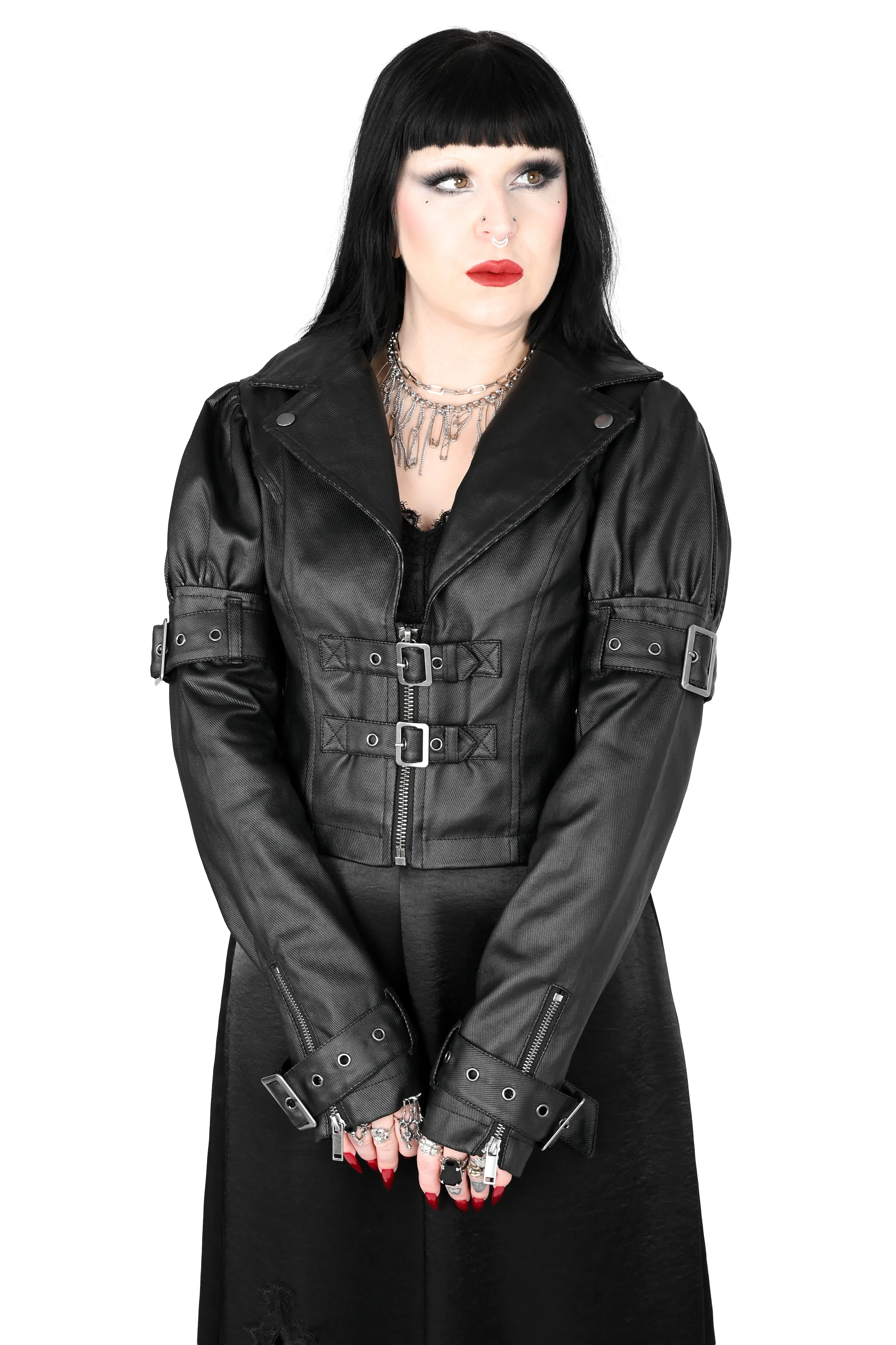 Meadow Puff Sleeve Moto Jacket sold by Foxblood product image thumbnail 3