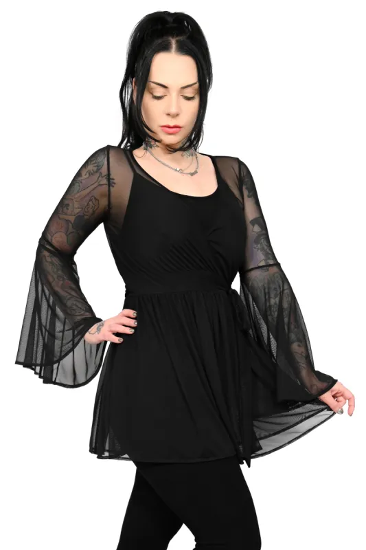 Iris Mesh Wrap Dress - XS left! sold by Foxblood