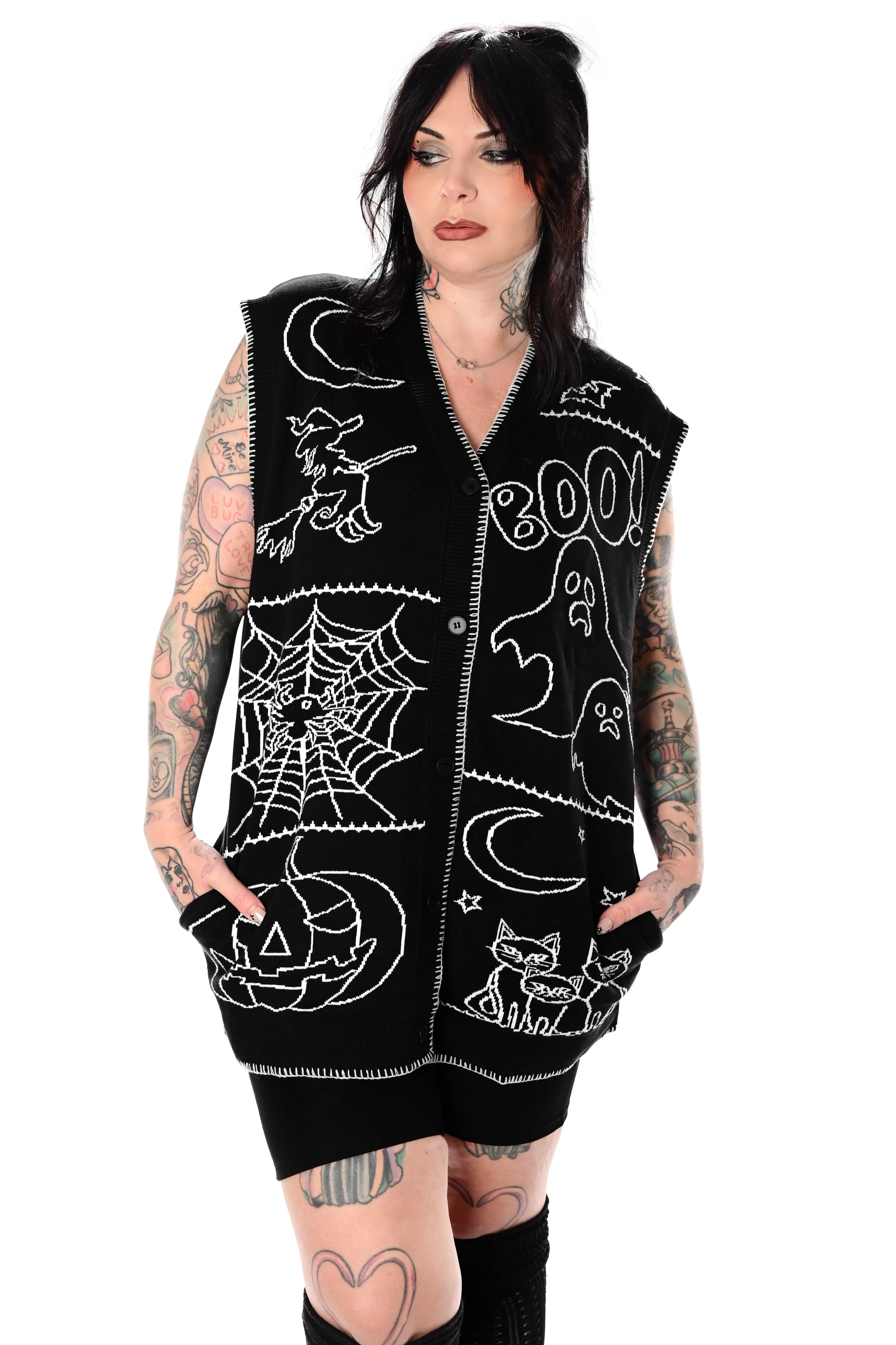 Halloween Night Patchwork Vest - Unisex - sample final sale XS/S left! sold by Foxblood product image thumbnail 2