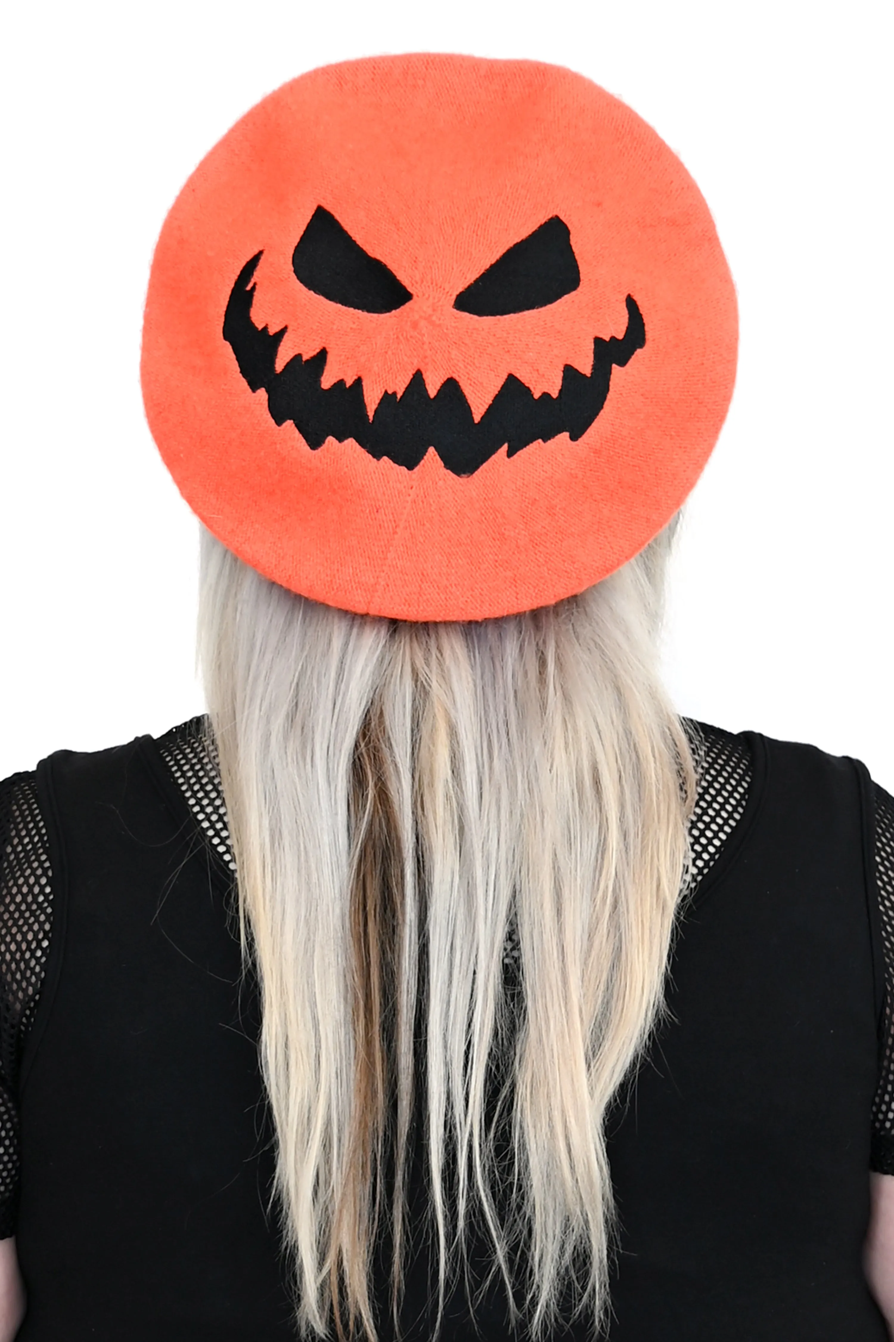 Pumpkin Face Beret - Orange sold by Foxblood