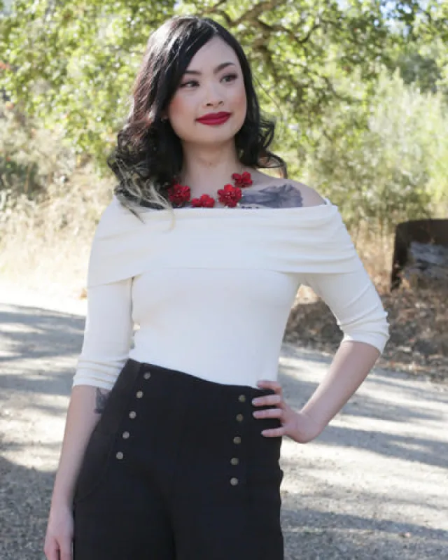 The Bonnie Pullover- Cream EH640 C sold by Effie’s Heart