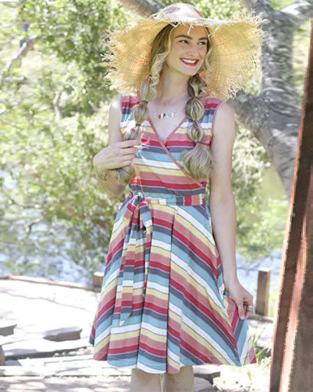 The Sigrid Dress - Sunset Stripe sold by Effie’s Heart