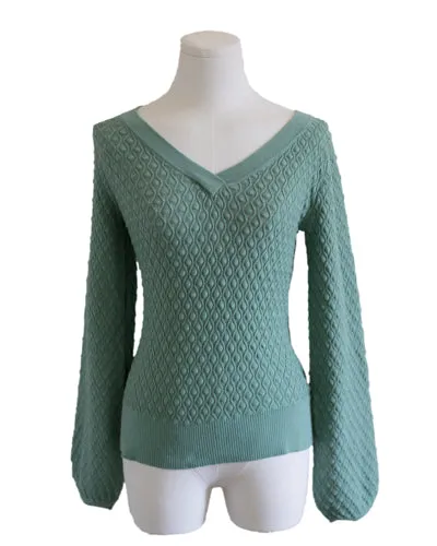 The Harlow Sweater - Eucalyptus SAMPLE *Final Sale* sold by Effie’s Heart