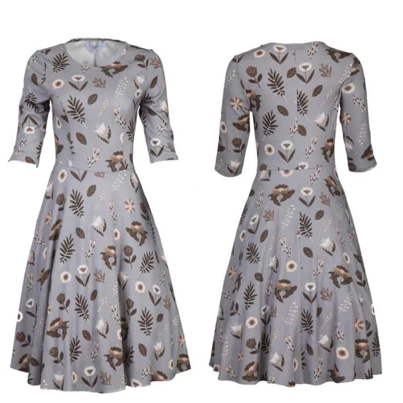 Grey Floral Knit Dress sold by miss lulo