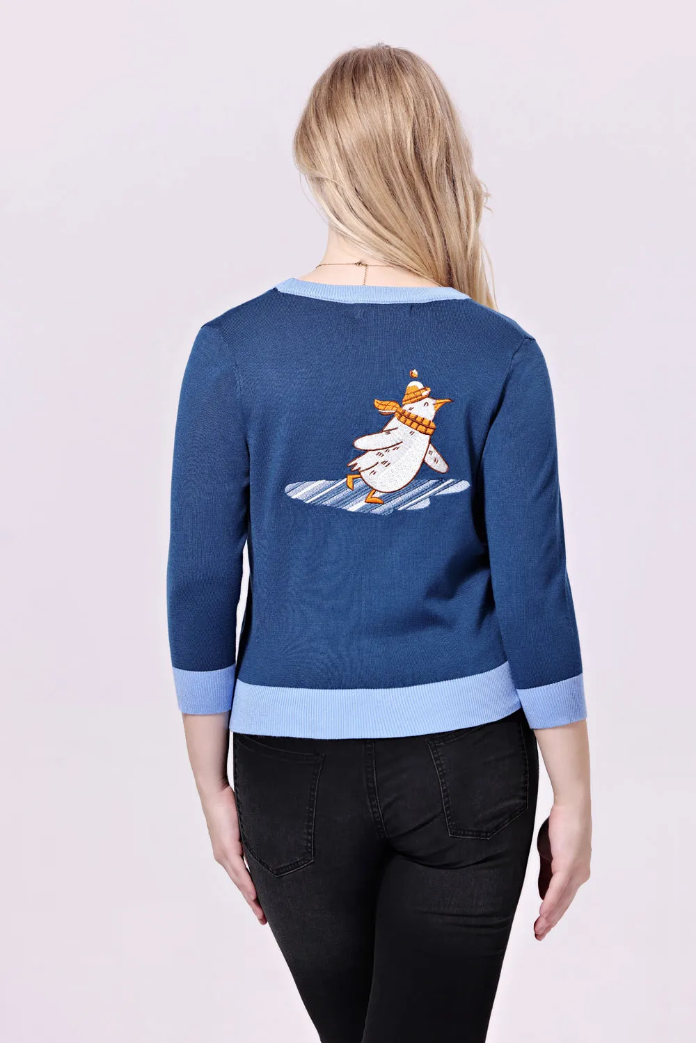 "Skye" Penguin Embroidered Cardigan sold by miss lulo product image thumbnail 5