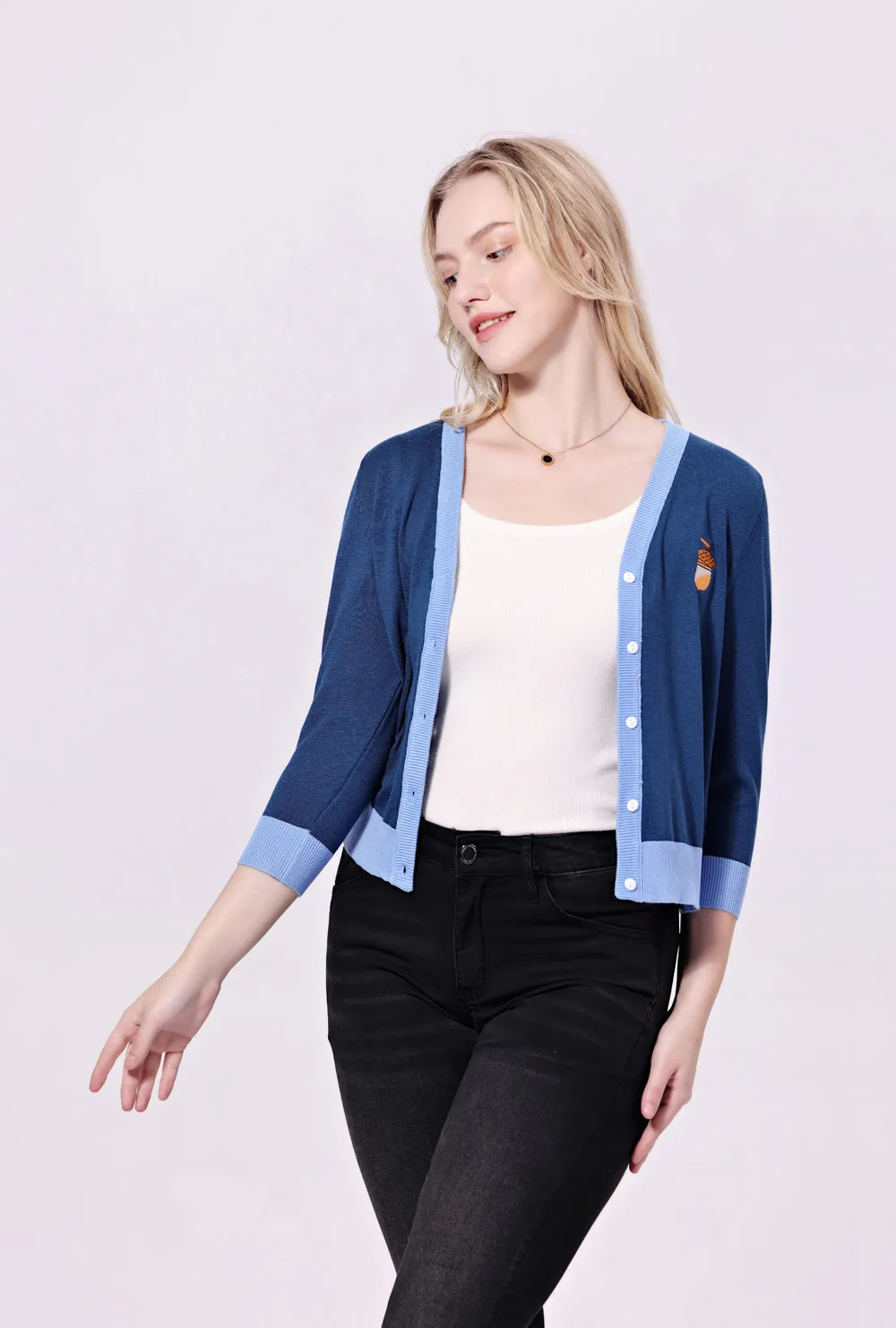 "Skye" Penguin Embroidered Cardigan sold by miss lulo product image thumbnail 4