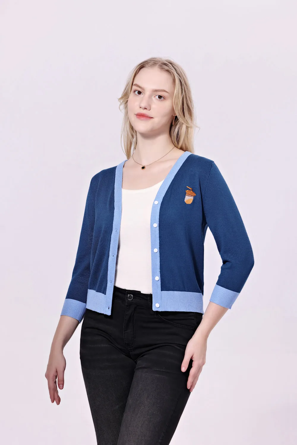 "Skye" Penguin Embroidered Cardigan sold by miss lulo product image thumbnail 2