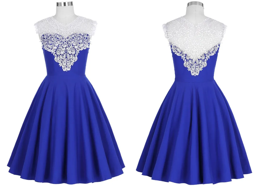 Lace A-line Solid Blue Dress sold by miss lulo