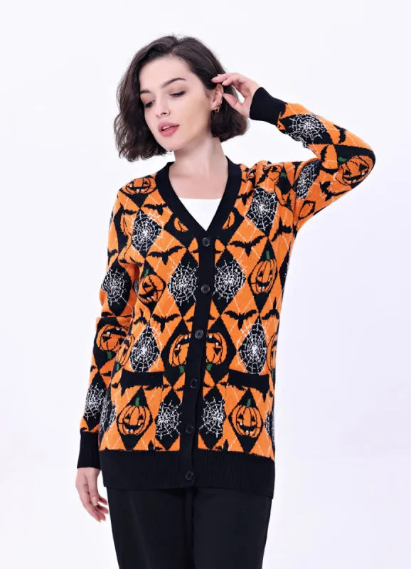 Fiona Jack O Lantern Cardigan w/ Pockets sold by miss lulo