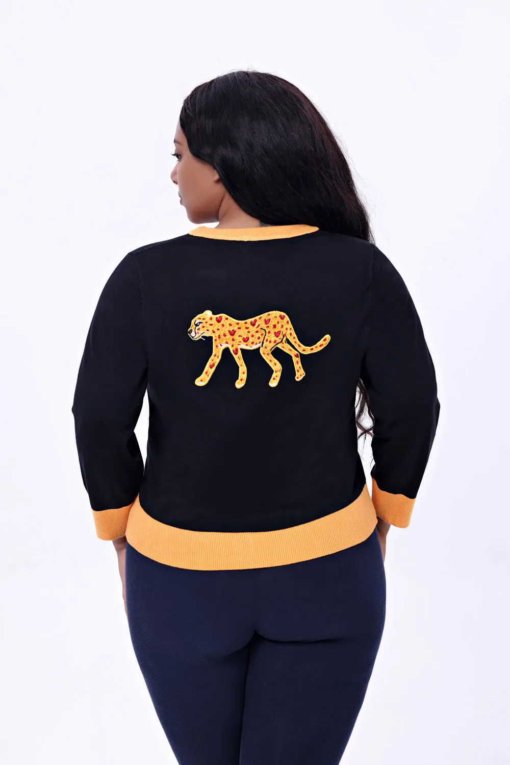 "Skye" Cheetah Embroidered Cardigan sold by miss lulo