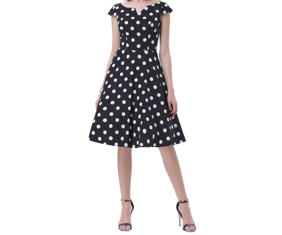 Cap Sleeve Polka Dot Dress sold by miss lulo