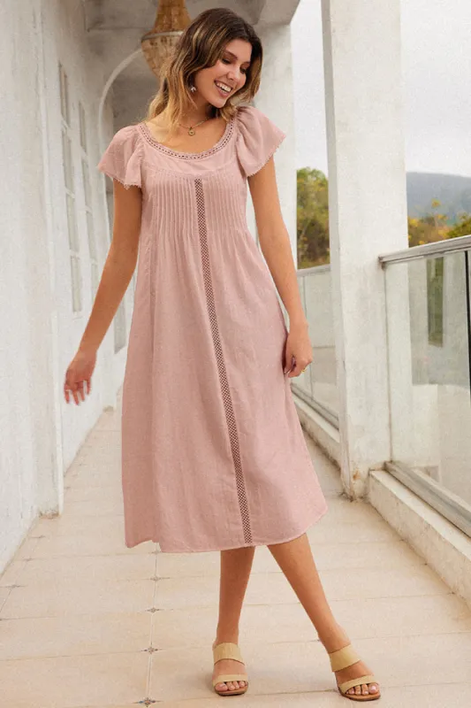 Sophia | Cotton Nightgown Midi Dress sold by miss lulo
