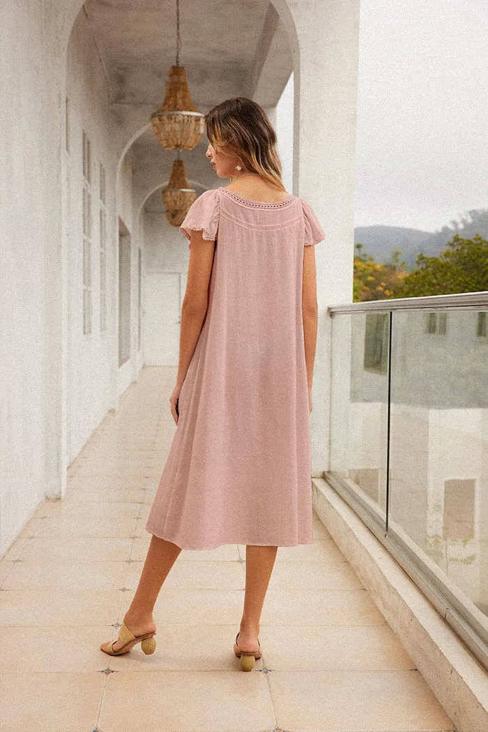 Sophia | Cotton Nightgown Midi Dress sold by miss lulo product image thumbnail 3