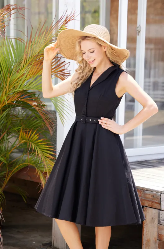 "Jani" Solid Black (Linen Blend) sold by miss lulo