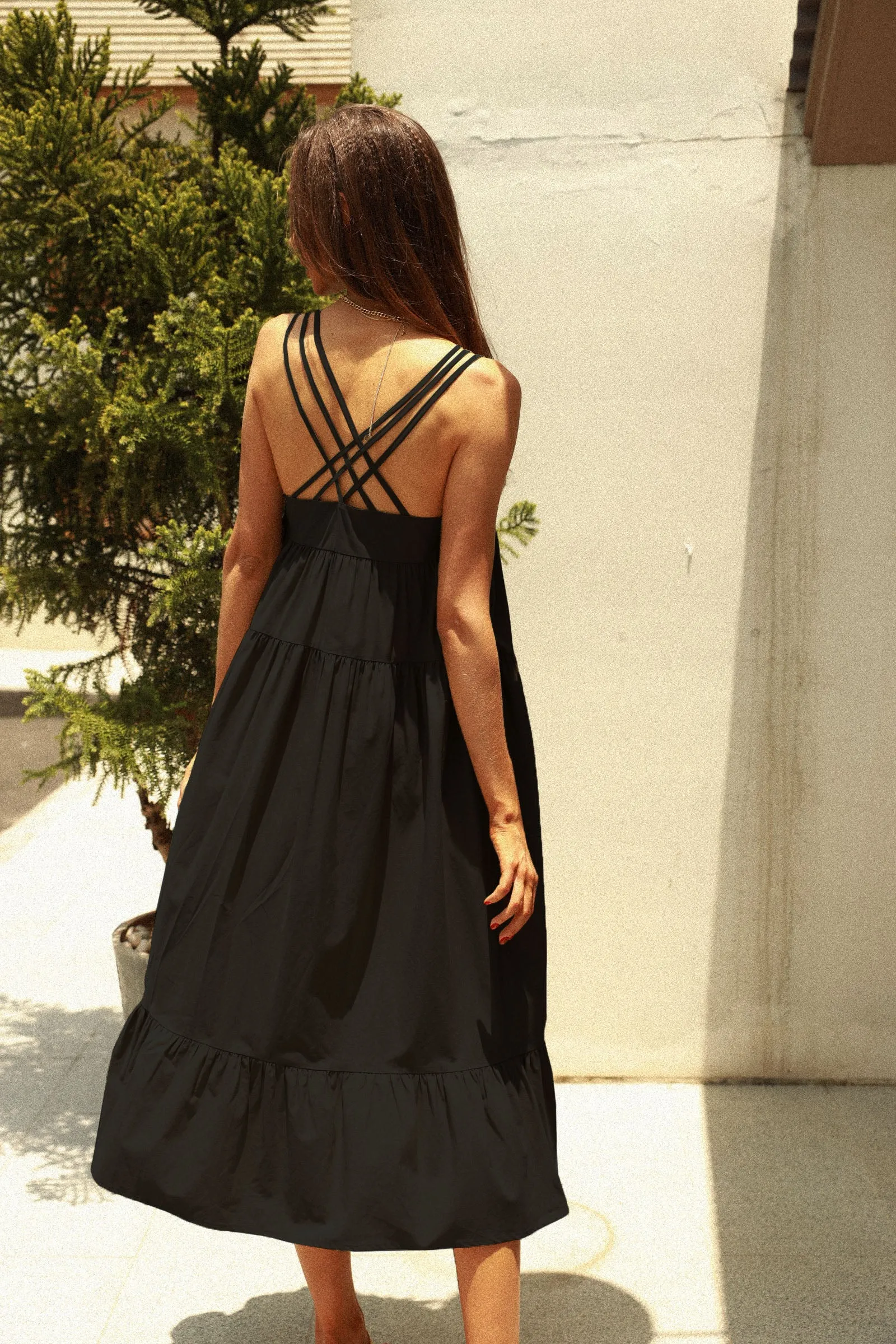 Bella | Lyocell Cross-Back Midi Dress sold by miss lulo product image thumbnail 3