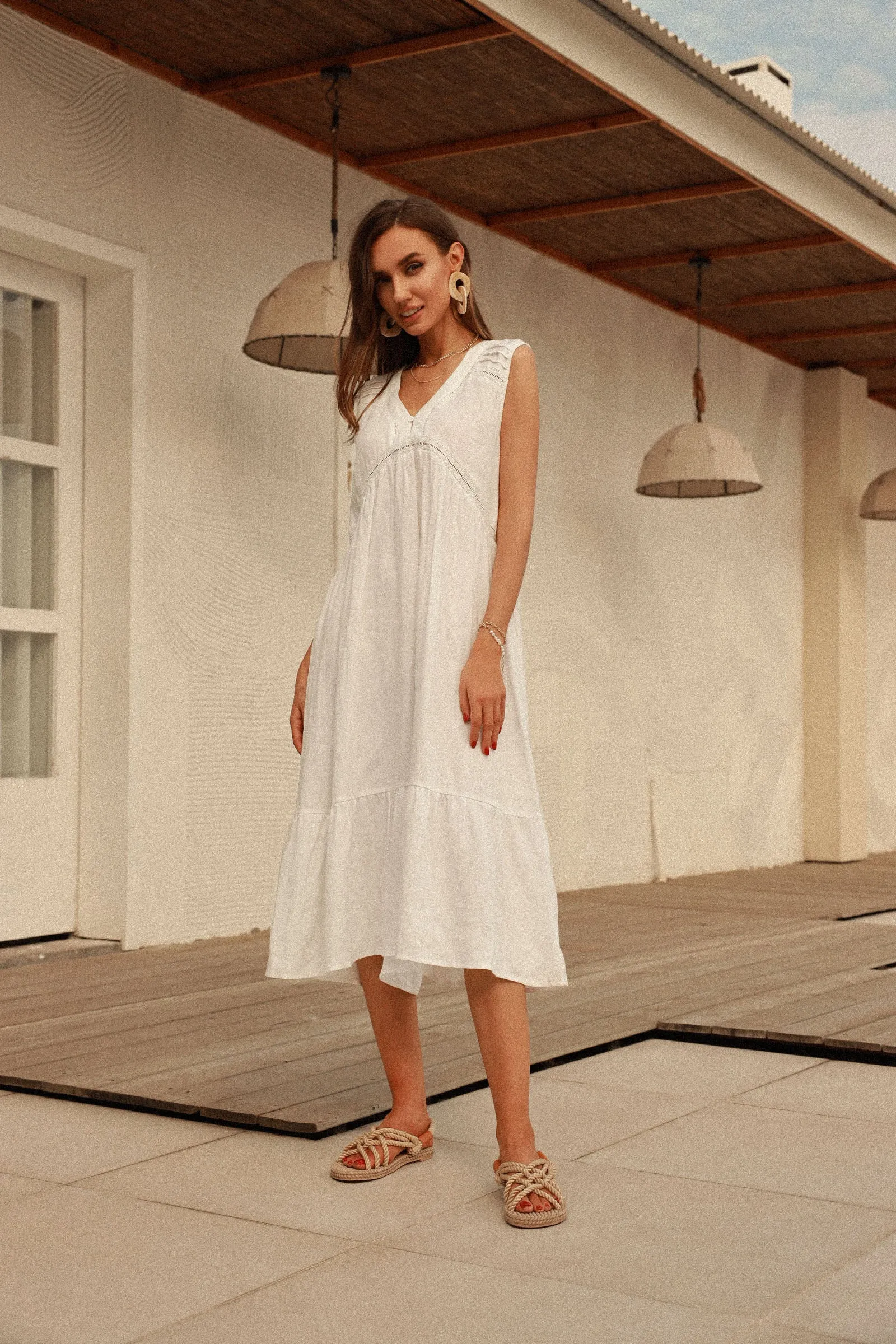Gaby | Hemp-Linen Midi Nightgown Dress sold by miss lulo product image thumbnail 2