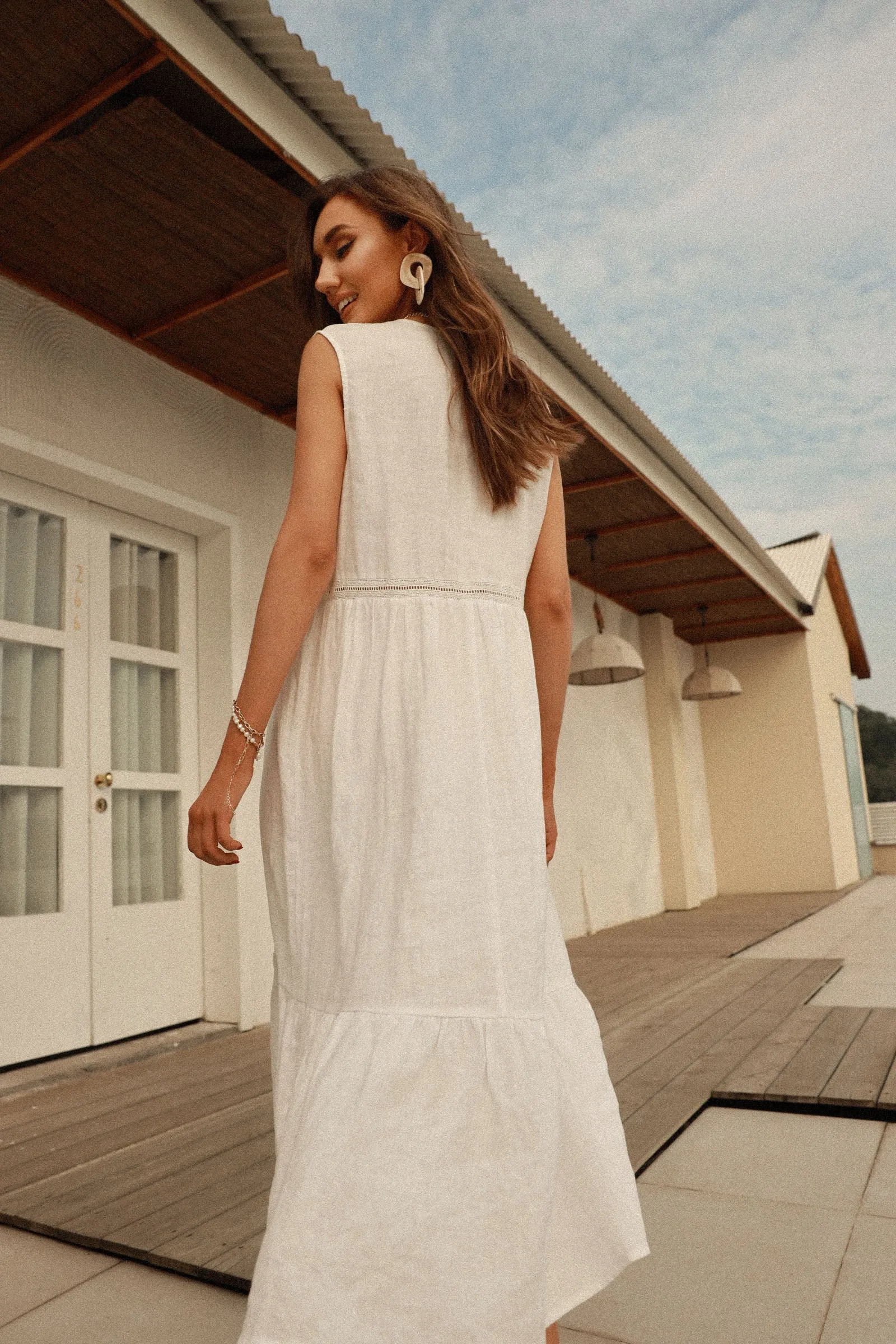 Gaby | Hemp-Linen Midi Nightgown Dress sold by miss lulo product image thumbnail 3