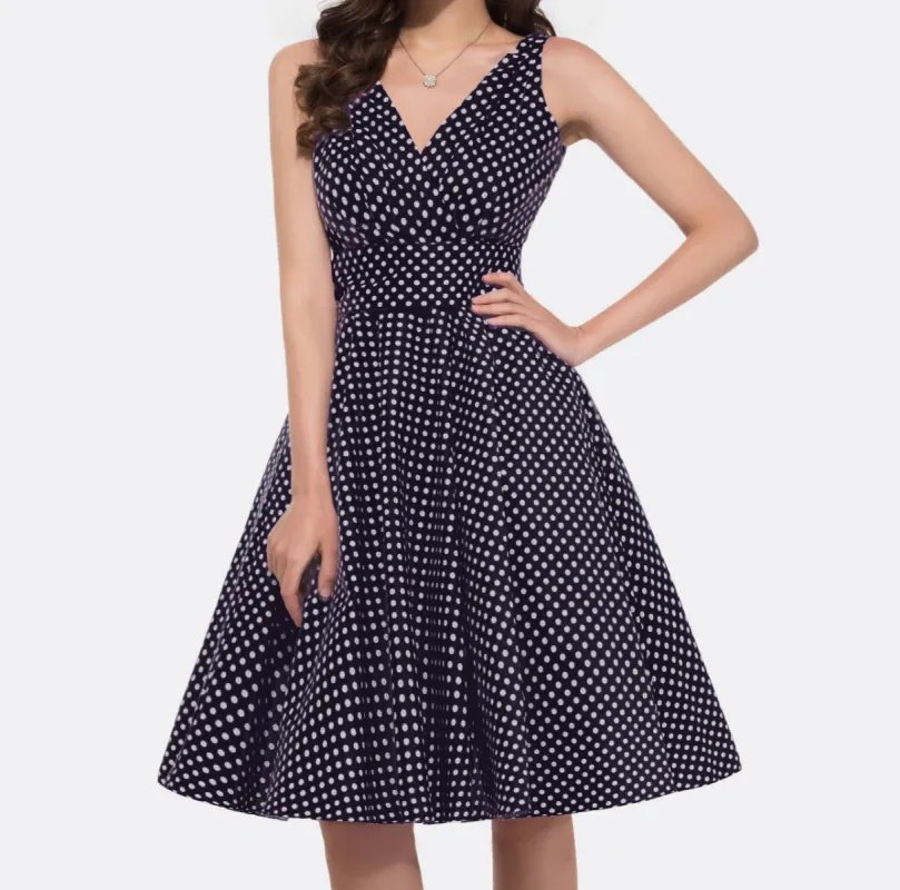 "Julie" Black Polka Dot Dress sold by miss lulo