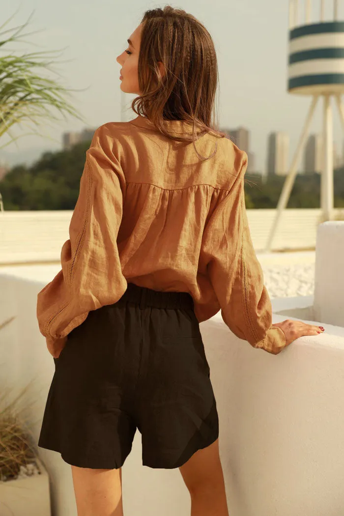 Helen | Flax-Linen Oversized Button-Up Shirt sold by miss lulo product image thumbnail 3