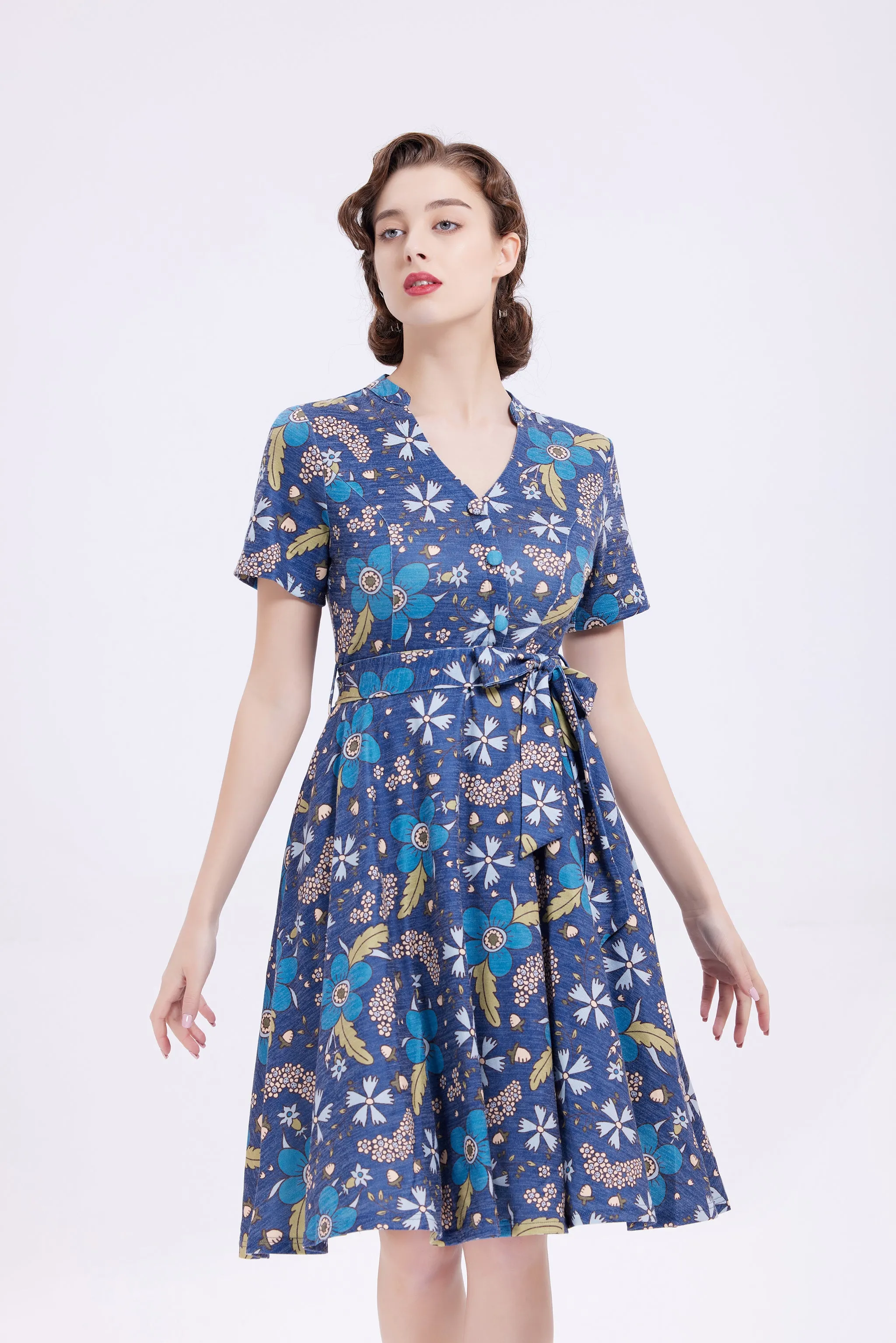 "Zoey" Cobalt Flowers sold by miss lulo product image thumbnail 3