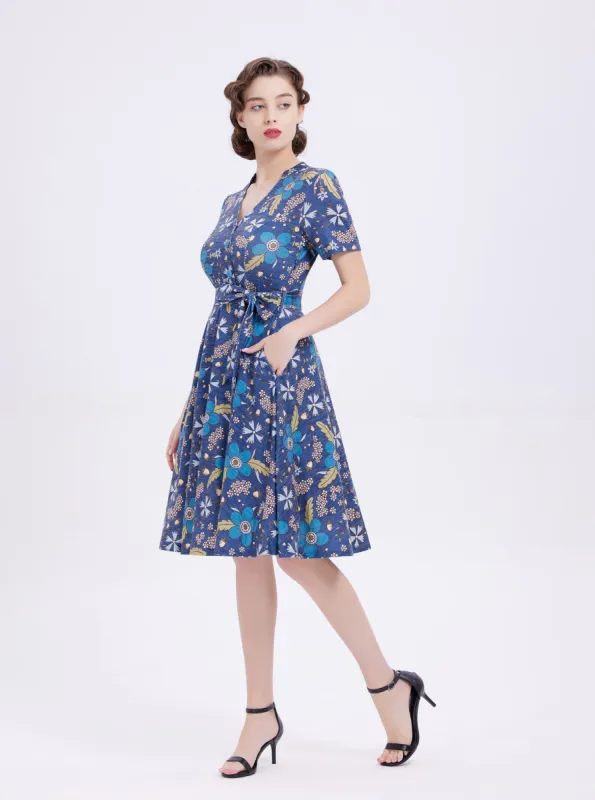 "Zoey" Cobalt Flowers sold by miss lulo