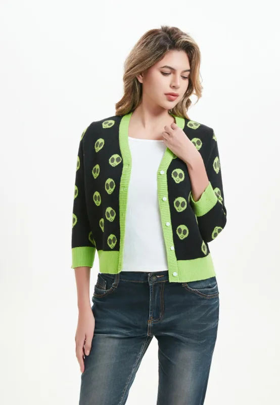 "Skye" Alien Encounter All Over Print Cardigan sold by miss lulo