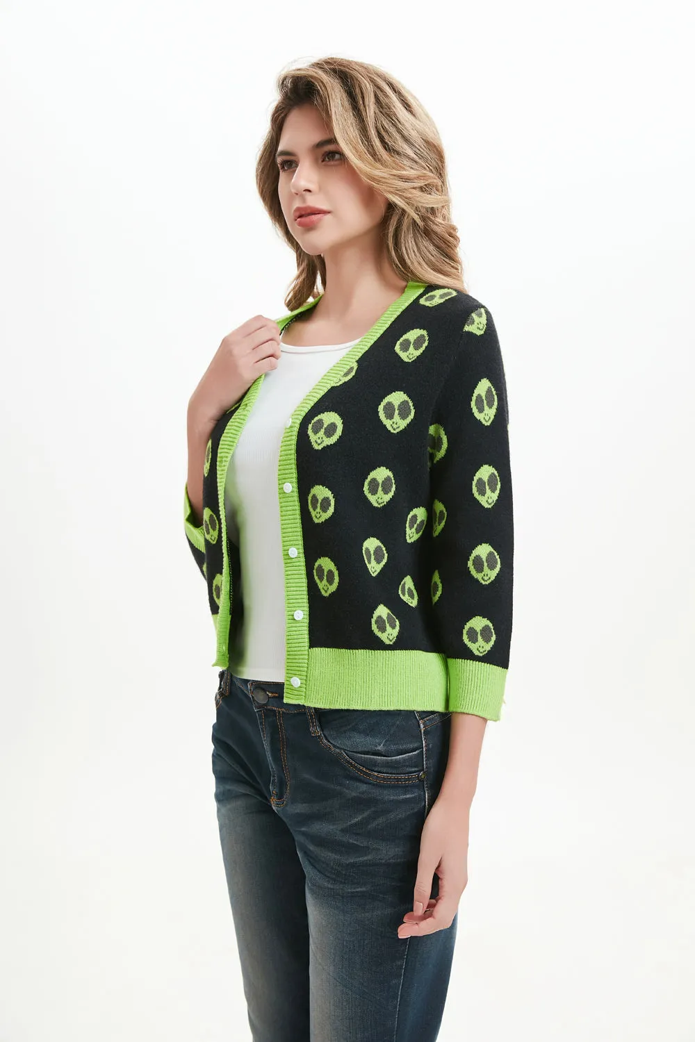 "Skye" Alien Encounter All Over Print Cardigan sold by miss lulo product image thumbnail 2