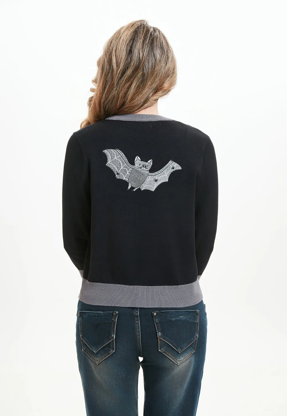 "Skye" Moonlit Bats Embroidered Cardigan sold by miss lulo product image thumbnail 4